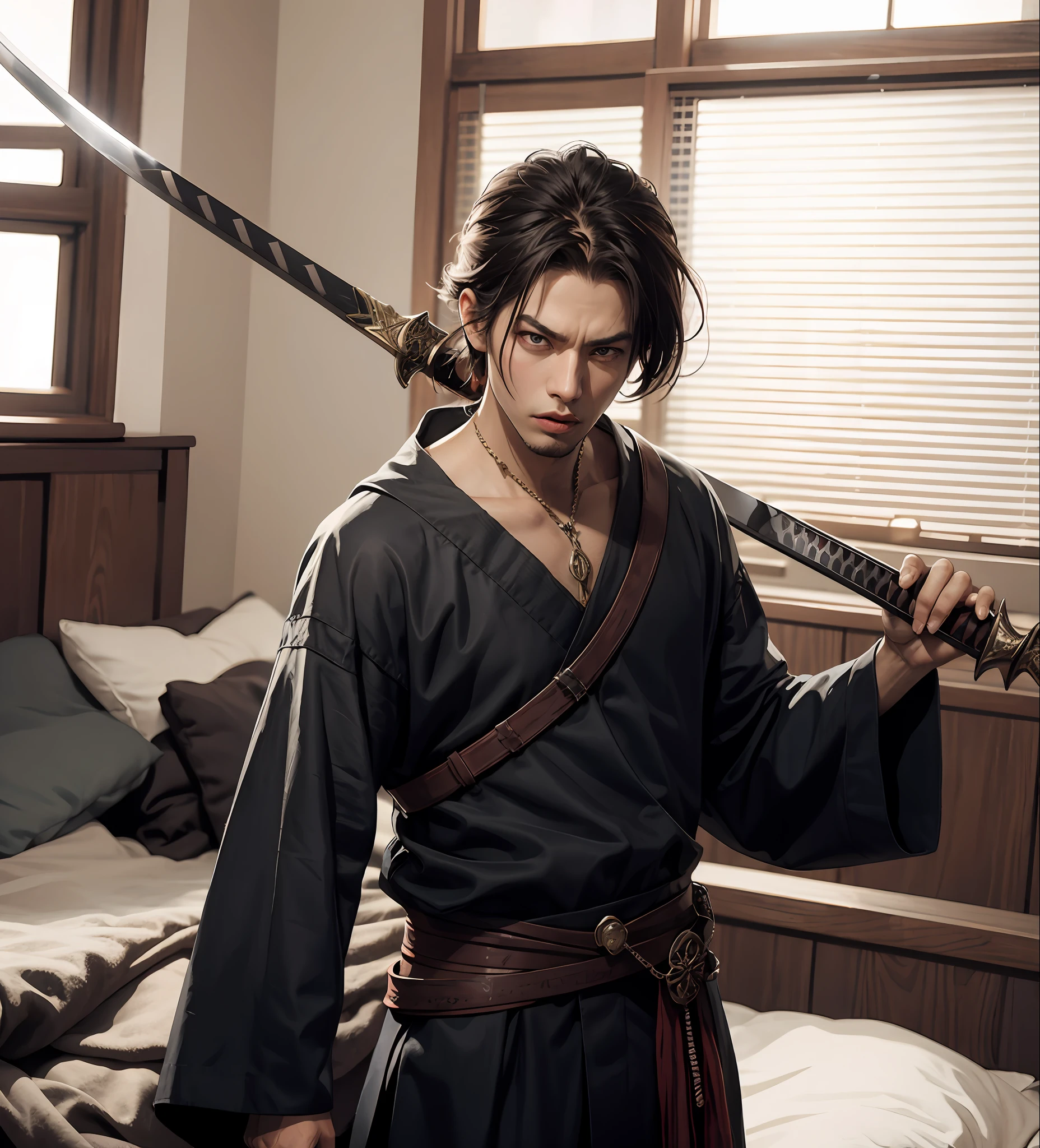 Matte painting, vengeful swordsman