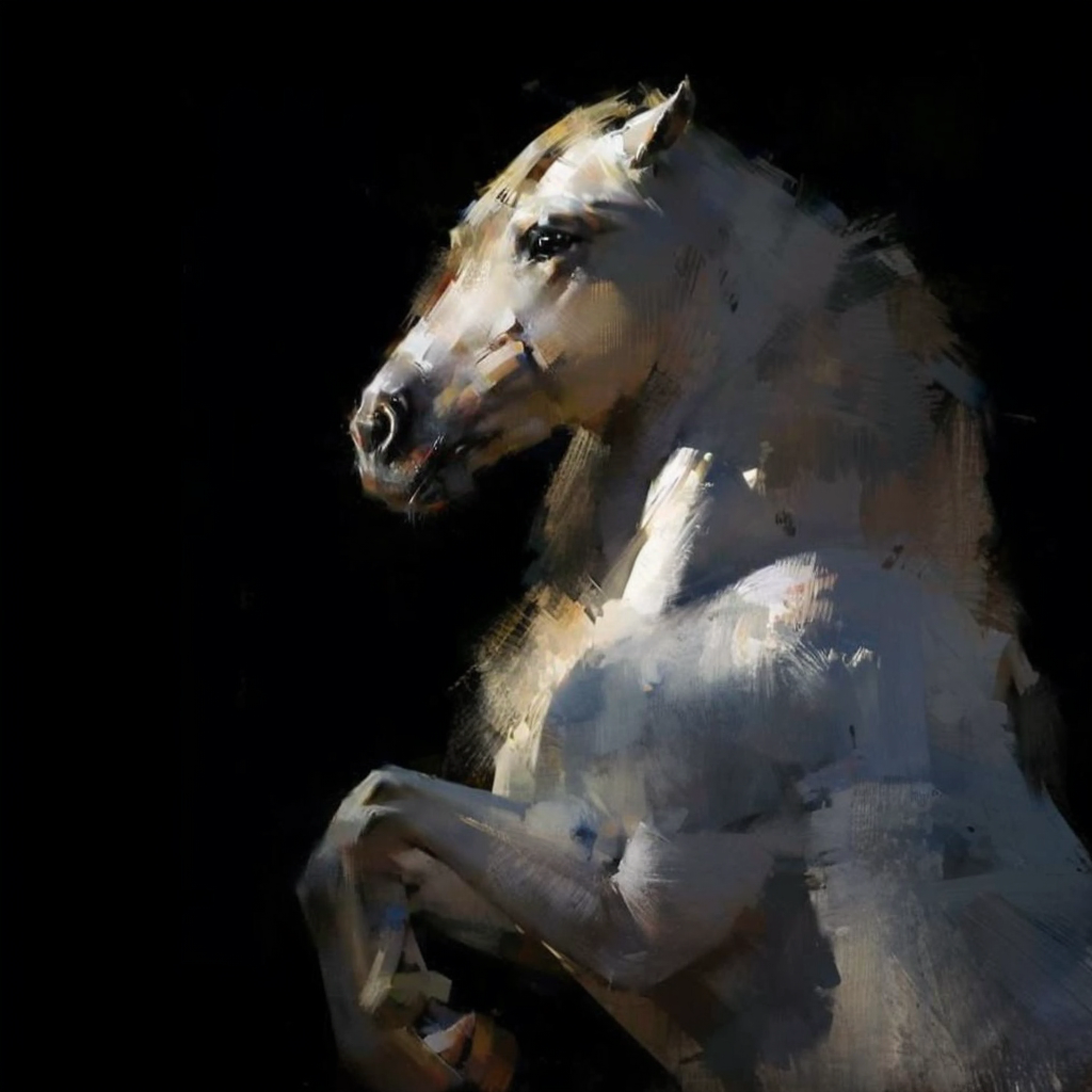 Realistic, best quality, super high resolution, (realism: 1.2), bichu, oil painting, masterpiece, horse,