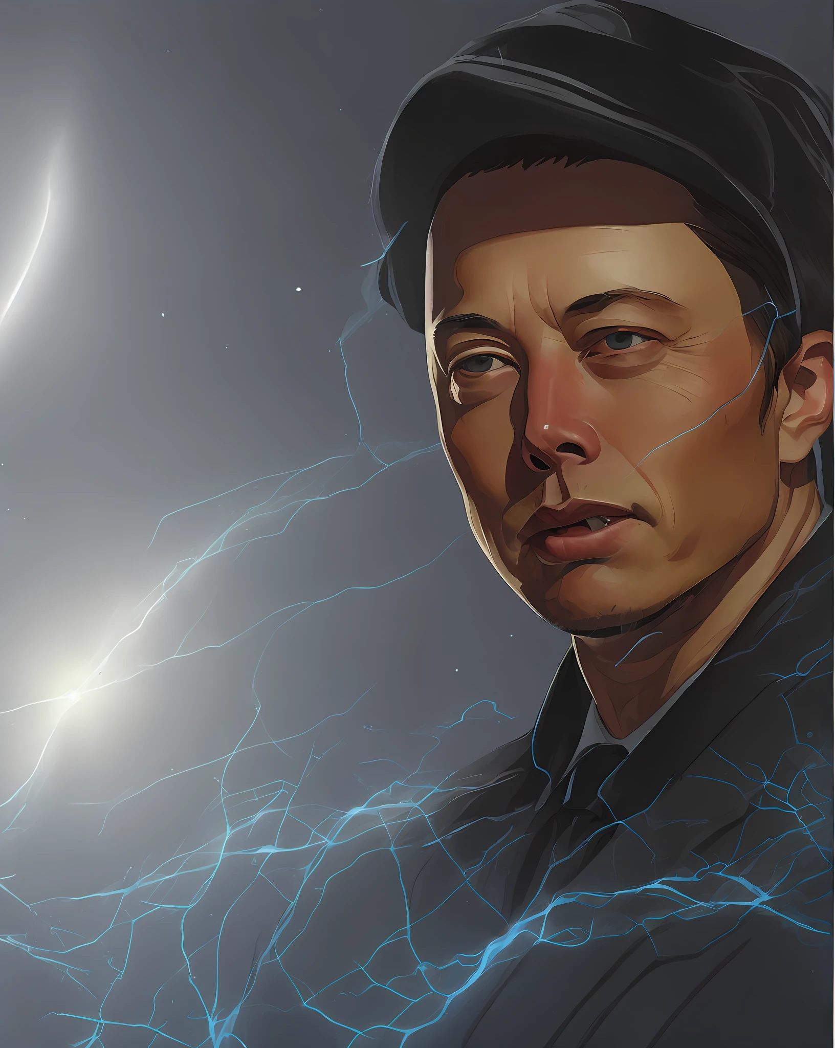 arafed image of a man with a hat and a tie, elon musk portrait, anime elon musk, portrait of elon musk, elon musk as a cyborg, elon musk in attack on titan, exotic alien elon musk, elon musk as a greek god, elon musk, ancient mongolian elon musk, musk ( 2 0 2 4 ), black elon musk