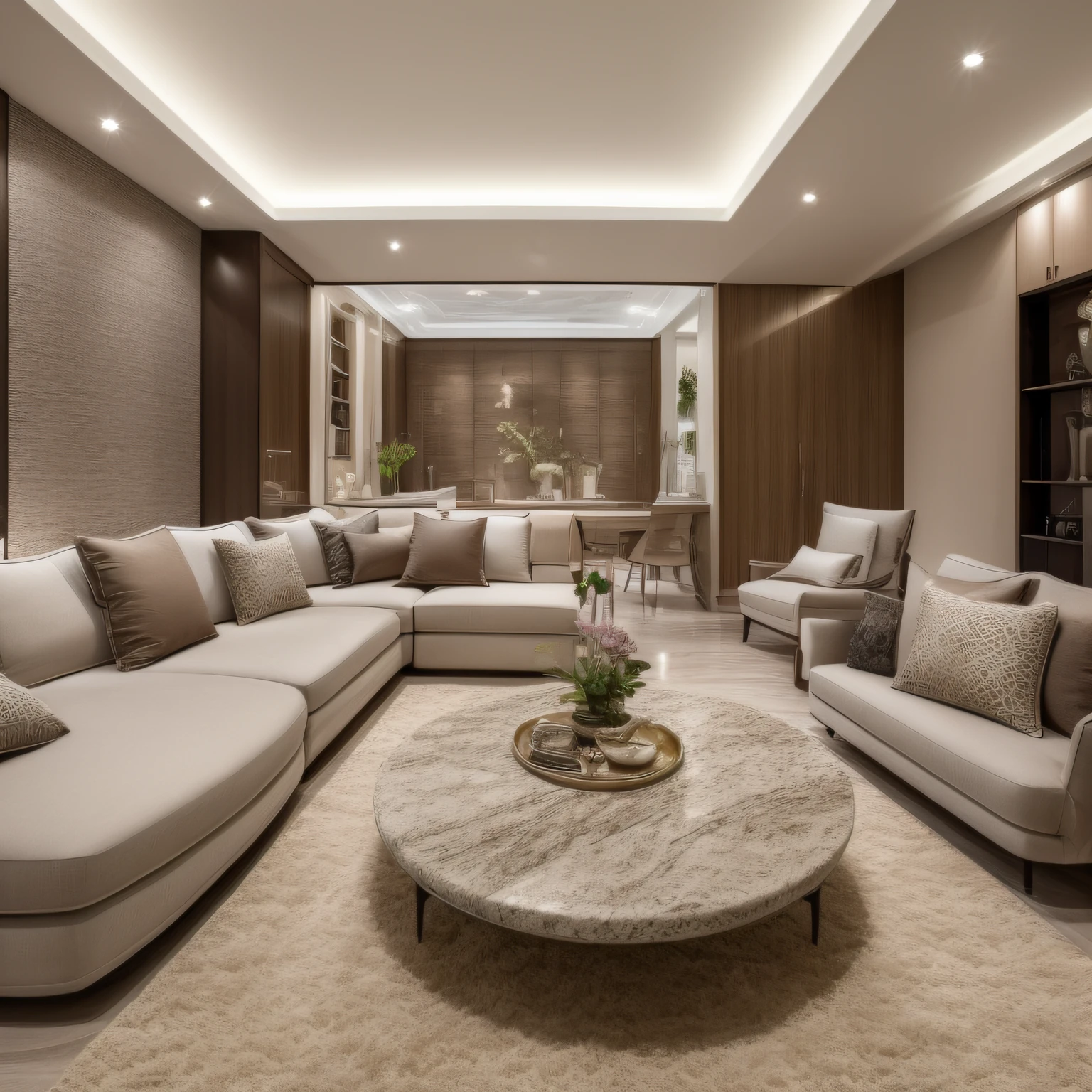 "luxurious and modern interior design with a touch of sophistication and elegance."