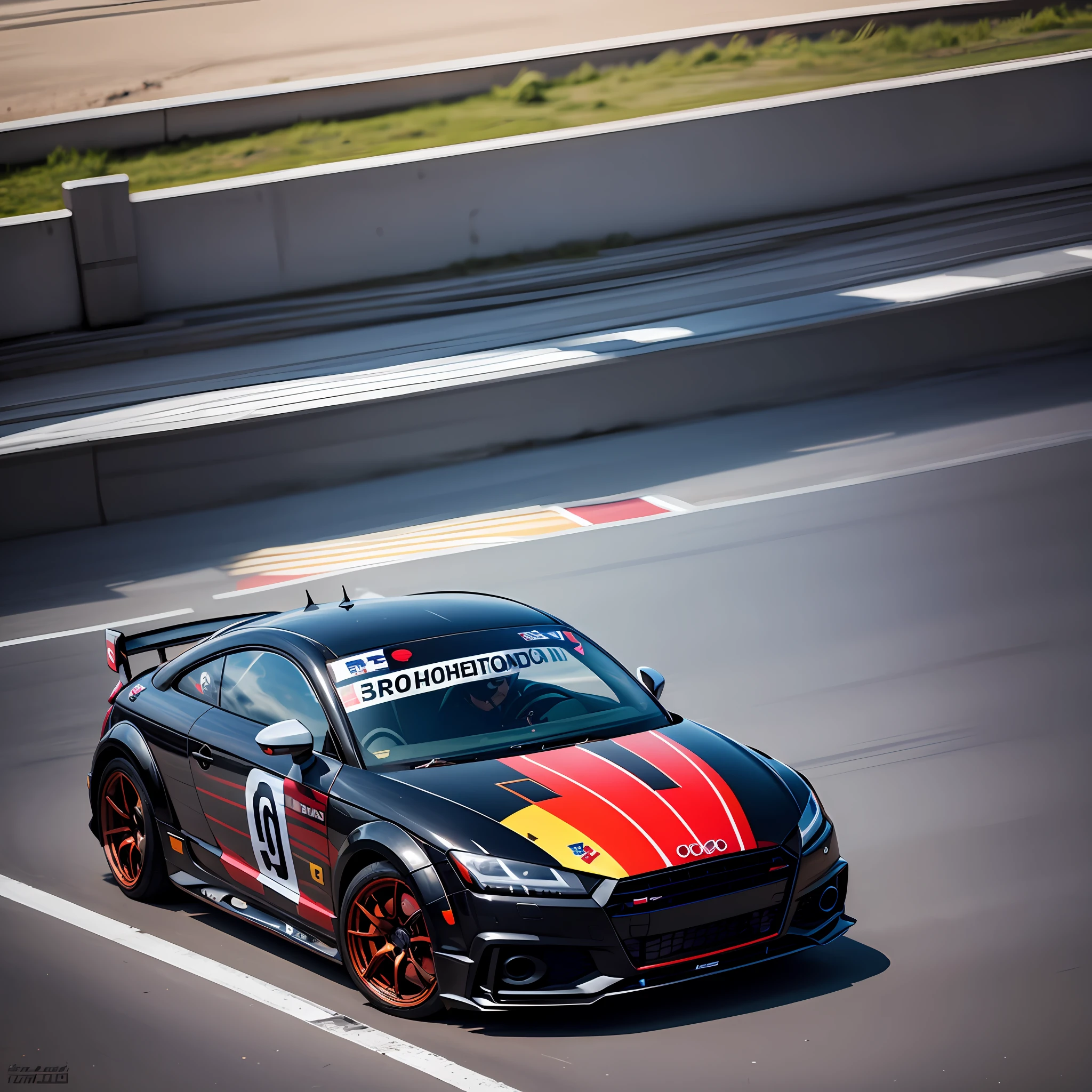 Black with high resolution audi TT car on a race track --auto