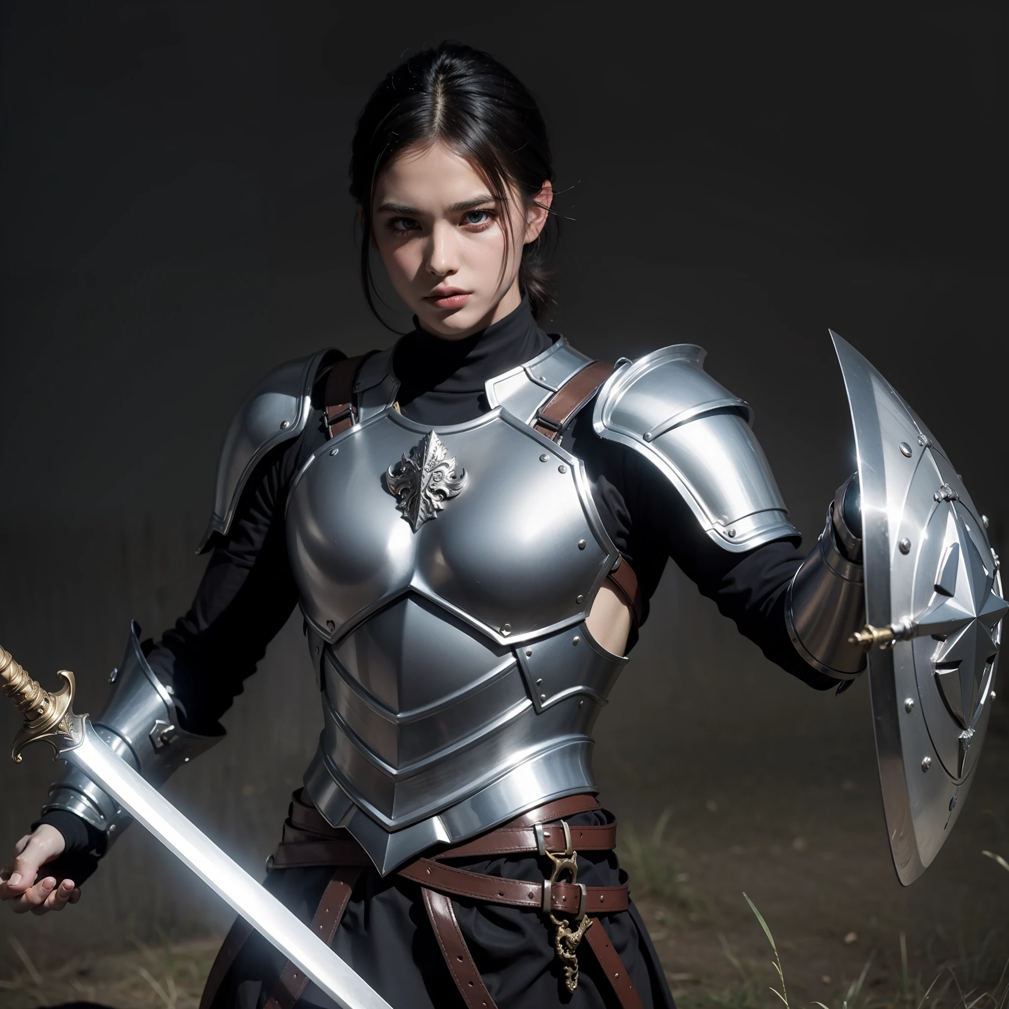 Man; armor, 30 years old, take sword and shield; quallity