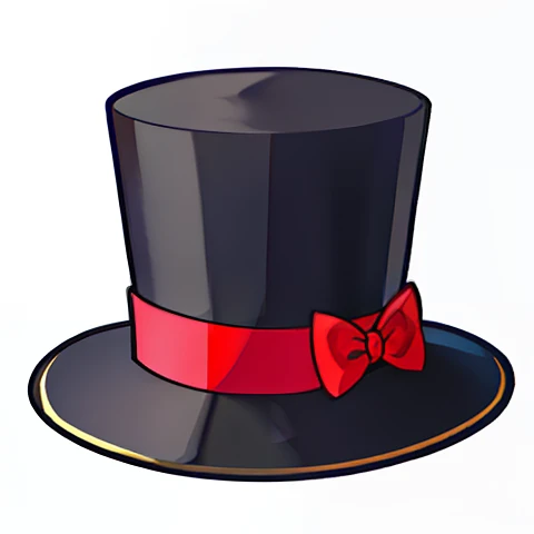 a black top hat with a red band on it, tophat, top hat, top hats, wearing a top hat, wearing top hat, fancy hat, dark hat, tall hat, black top hat, wearing cylinder hat, ( ( large black hat ) ), black hat, wearing a tophat, he is wearing a top hat, high hat