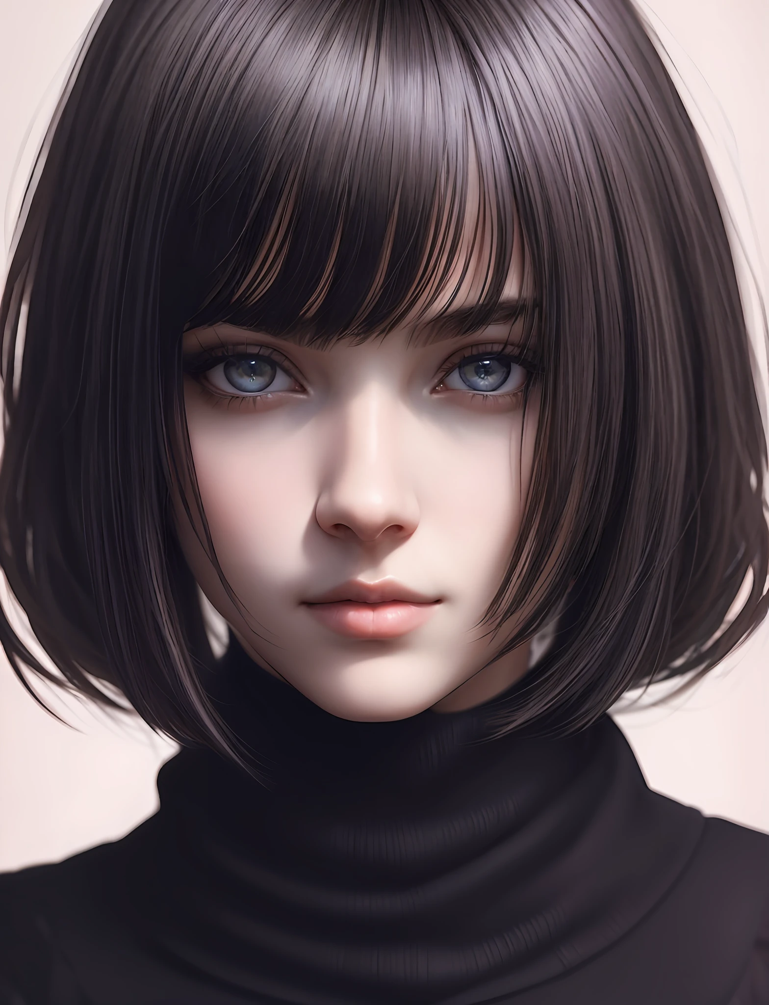 a close up of a woman with a short hair and blue eyes, stunning anime face portrait, anime realism style, smooth anime cg art, detailed portrait of anime girl, realistic anime 3 d style, realistic anime art style, realistic anime artstyle, artwork in the style of guweiz, photorealistic anime girl render, beautiful anime portrait, 3 d anime realistic