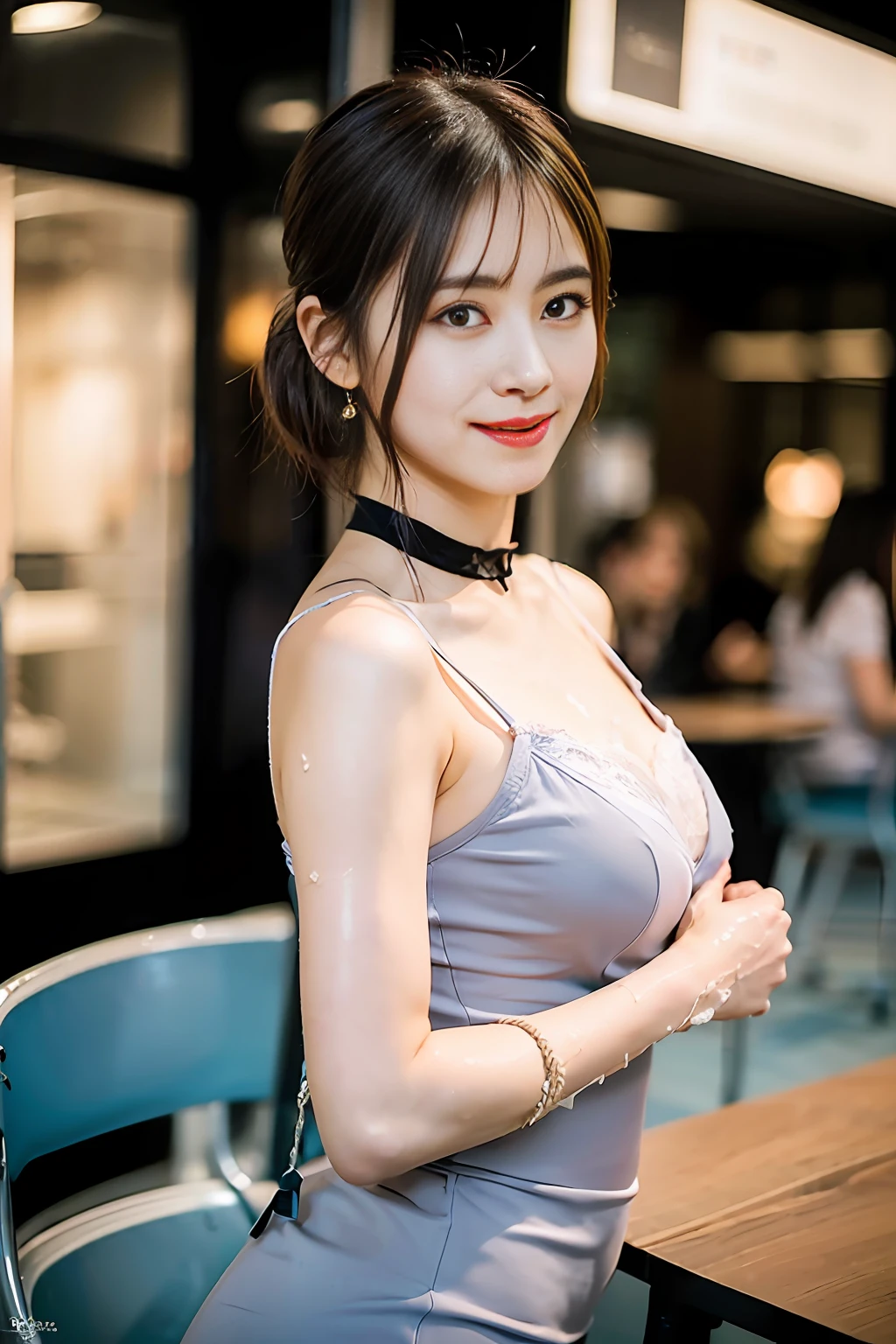 (Airport:1), PM, (Doctor Gown:1), Light brown fringe shorthair, Light brown eyes, 1 girl, 20 years old, Innocent, (Photorealistic), (Complex Details:1.2),(Masterpiece, :1.3),(Best Quality:1.4), (Ultra High Definition:1.2), Ultra High Definition, (Detailed Eyes), (Detailed Facial Features), HDR, 8k Resolution, (Lens Flare:0.7), Looking Back, Busy with Inspection Report, Face Viewer, (Supermarket: 1), PM, Doctor Gown, Light Brown Fringe Short Hair, Light Brown Eyes, One Girl, Innocent, (Photoreal), (Complex Details: 1.2), (Masterpiece, :1.3), (Best Quality: 1.4), (Ultra High Definition: 1.2), Ultra High Definition, (Detailed Eyes), (Detailed Facial Features), Dynamic Pose, HDR, 8k resolution, (lens flare: 0.7), turn around, busy with inspection report, face viewer, drshe, woman posing on street corner in blazer uniform, top quality, girl 1 person, big breasts, sun, bright, blurred background, bokeh, outdoor, (street: 0.8), (people, crowd: 1), dress (cropped with lace): 1.5, sleeveless dress, light blue clothes, Light blue high neck dress: 1.2, blue dress: 1.5), gorgeous (short hair, forehead: 1.2), beautiful sky with details, earrings, (dynamic pose: 1.2), (upper body: 0.8), soft lighting, wind, shiny skin, smile, top quality, masterpiece, one girl, beautiful face, (photorealistic photos: 1.3), rim lighting, (high detail skin: 1.2), 8k uhd, DSLR, High Quality, High Resolution, 4K, 8K, Bokeh, Absurdity, Best Ratio Four Fingers and One Thumb, (Real:1.3), Cute One Girl, Wearing Black Formal Blazer, Middle Breast, Short Skirt,8k, RAW Photo, (Best Quality, Masterpiece, Intricate Details: 1.4), (Realistic, Photorealistic: 1.3), Pretty Woman Alone in the Bathroom. ((Pretty woman like Japan's idol)). . (Shower water all over the body). ((The whole body is wet and dripping droplets: 1.5)). Hands folded behind the back. (BDSM, slave), (from the top of the camisole to the top and bottom of the chest are tied with ropes:1.5). (rope presses on chest: 1.8). (sheer camis