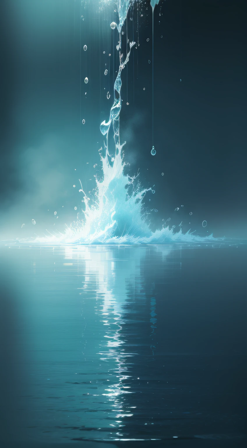water art, dark background
