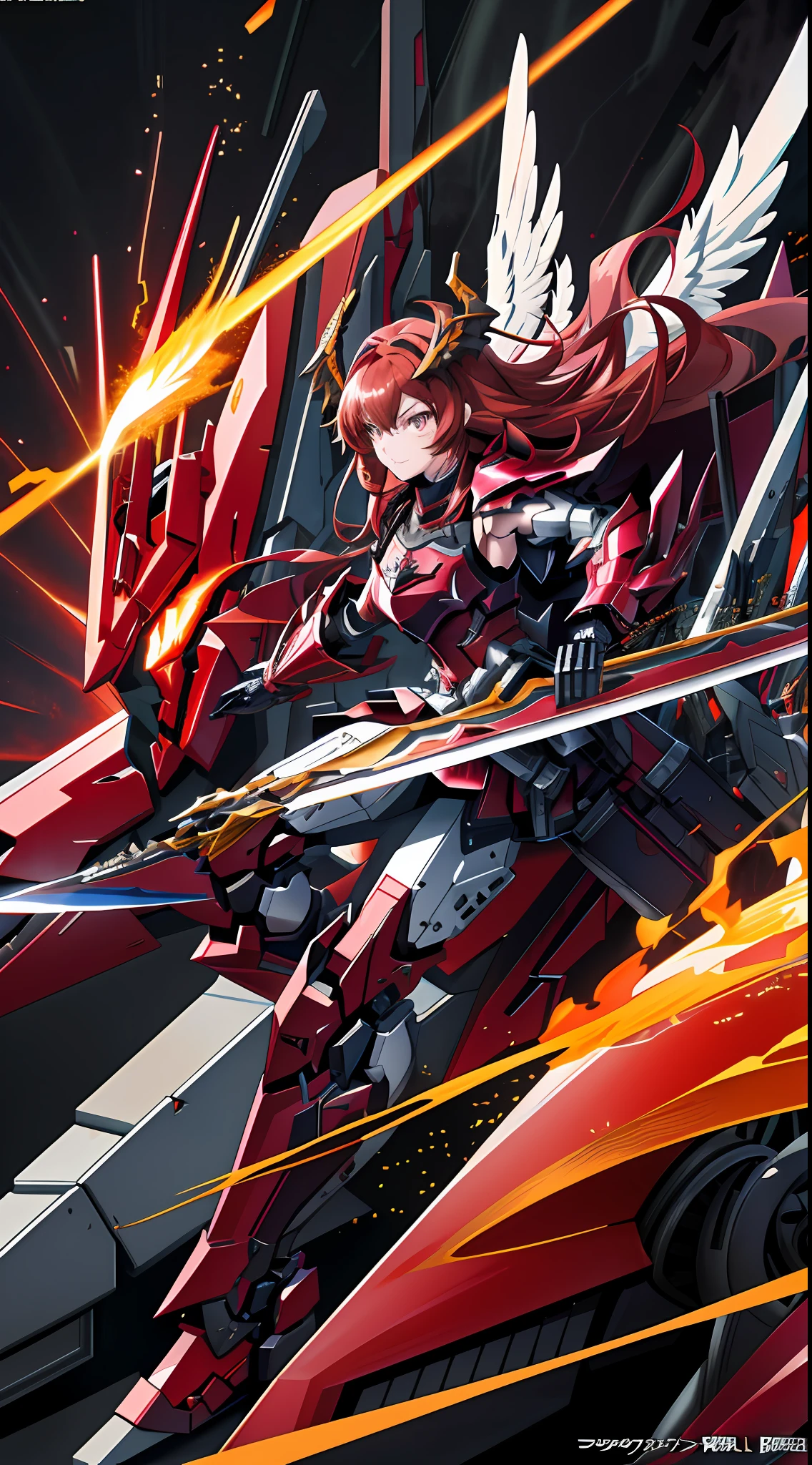 A robot close-up with a big head and a sword, mechanized Valkyrie girl, mecha network armor girl, detailed digital anime art, detailed anime artwork, armor girl, anime mecha aesthetics, advanced digital anime art, female mecha, robot mecha female dragon head, detailed anime art, detailed key anime art, badass anime 8 K, dark red livery