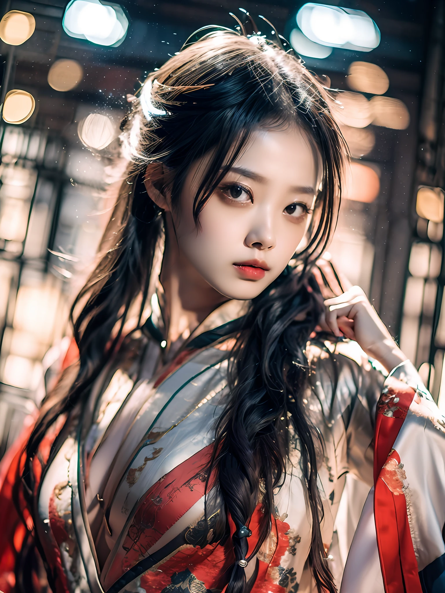 Best quality, masterpiece, high resolution, wuxia 1girl, chinese dress, super pretty face, super beautiful eyes, super beautiful hair