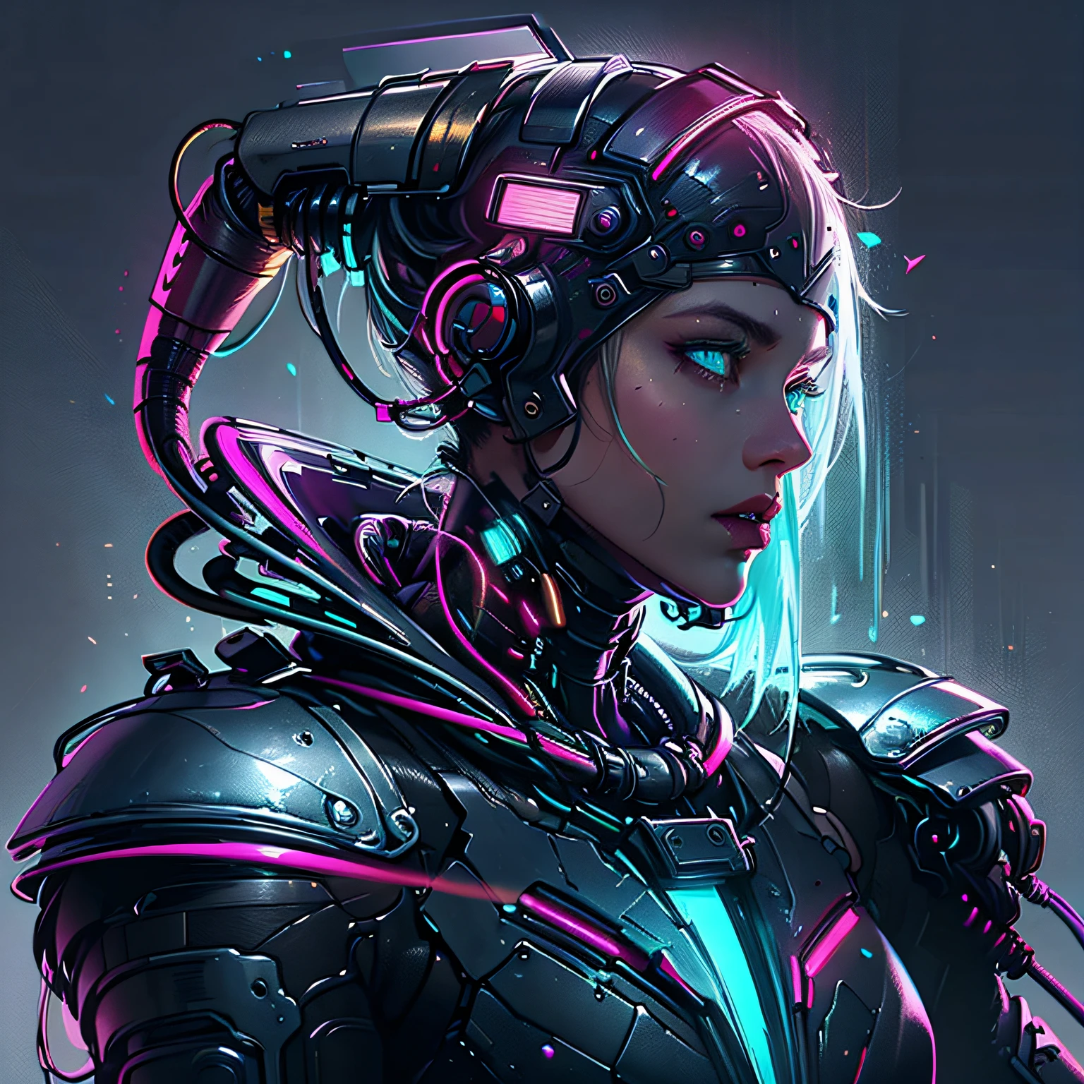 (Book cover) (masterpiece), (highest quality), (official art, highly detailed CG Unity 8k wallpaper), (very detailed), attractive profile picture, alchemist cyborg, male, (beautiful eyes, glowing eyes, heterochromia: 1.5) ninja, hero, lazy, antisocial, revolutionary, meme, neon cold lighting, retro futuristic, vaporwave,