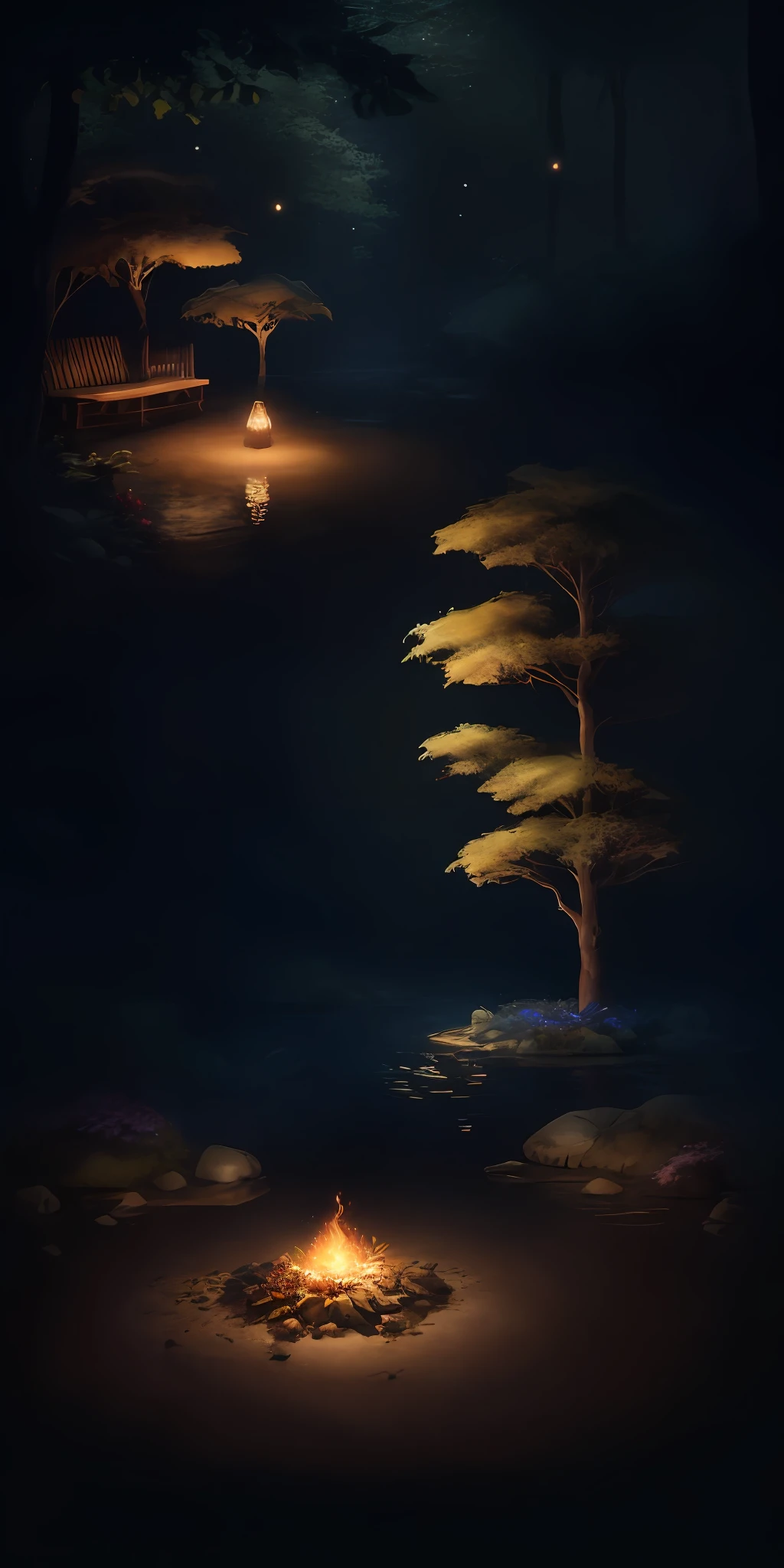 Masterpiece, best quality, (very detailed CG unified 8k wallpaper), (best quality), (best illustration), (best shadow), glowing elfs with a glowing baby reindeer, drinking water in the pool, natural elements in forest theme. Mysterious forest, beautiful forest, nature, surrounded by flowers, delicate leaves and branches surrounded by fireflies (natural elements), (jungle theme), (leaves), (branches), (fireflies), (particle effects) and other 3D, Octane rendering, ray tracing, super detailed , deer --v6