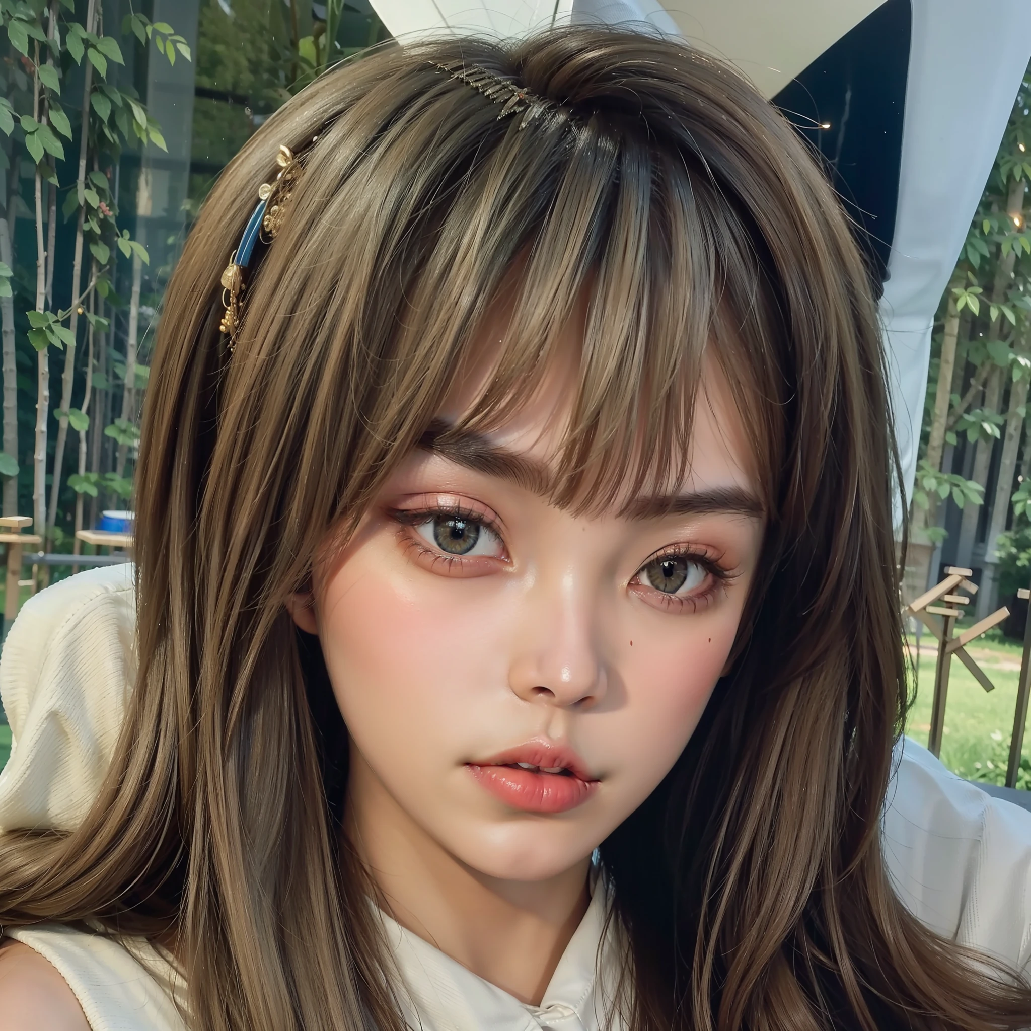 1 Girl, Beautiful Eyes and Face Details, Masterpiece, Best Quality, Close-up, Upper Body, Looking at the Viewer