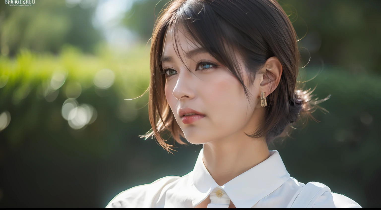 ( (8k:1.27), best quality, masterpiece, ultra highres:1.2) Photo of dark-skinned gyaru (beautiful:1.1) (sci-fi warrior woman:1.1) space soldier, (shortcut:1.61) (white shirt:1.21) intricate elegant, fantasy, detailed, ometric by greg rutkowski and alphonse mucha, gradient lighting, sun right