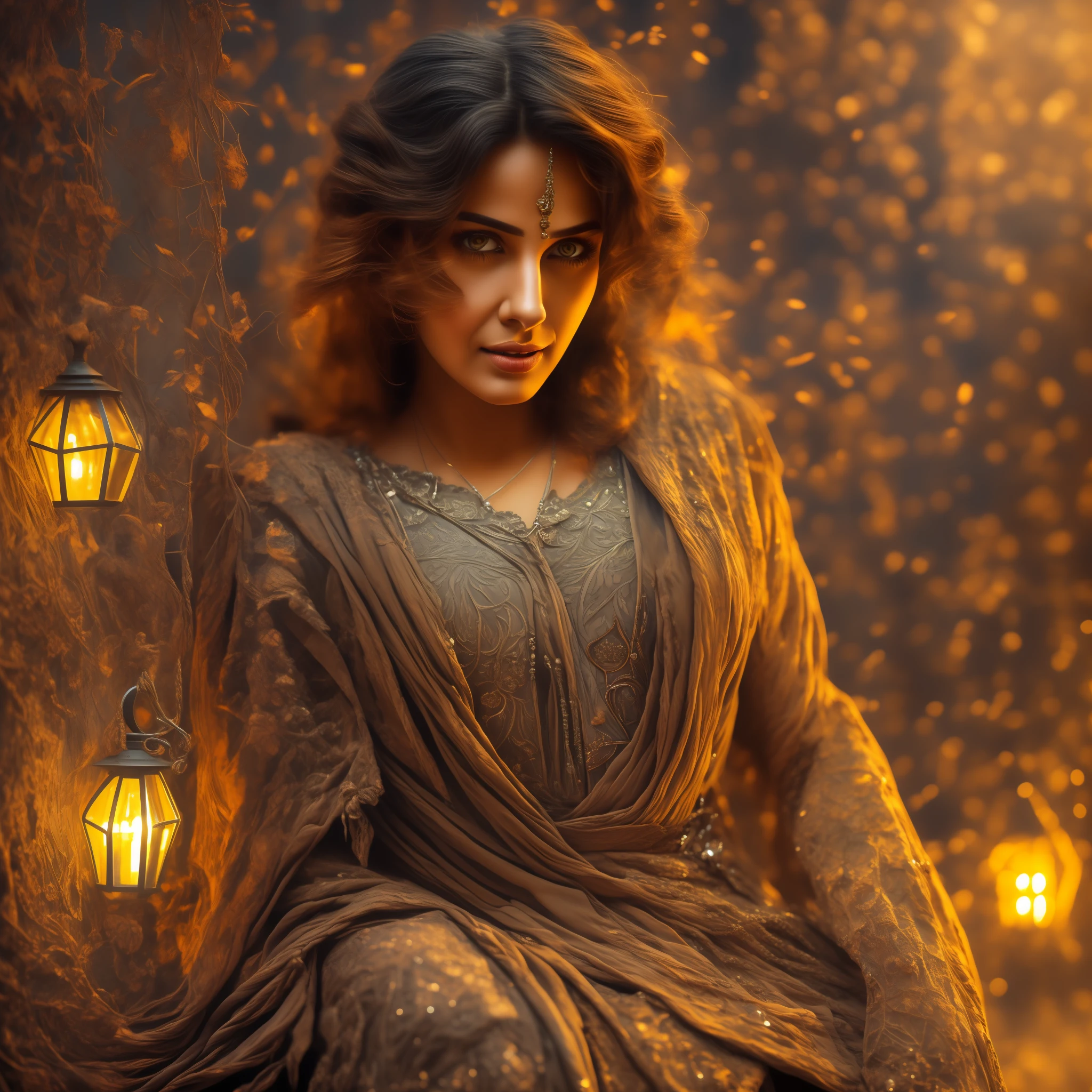 Bollywood actress in the style of Alexandr Averin, dreamy, dark cyan and red, i can't believe how beautiful this is, serene atmosphere, ethereal light, epic realistic, illustrated by herg, style of Alois Arnegger, pen and ink,art by greg rutkowski and artgerm, soft cinematic light,hdr, intricate, highly detailed, (depth of field:1.4), faded, (neutral colors:1.2), (hdr:1.4), (muted colors:1.2), hyperdetailed, (artstation:1.4), cinematic, warm lights, dramatic light, (intricate details:1.1), complex background, (rutkowski:0.66), (teal and orange:0.4), (intricate details:1.12), hdr, (intricate details, hyperdetailed:1.15) (skin texture:1.2)