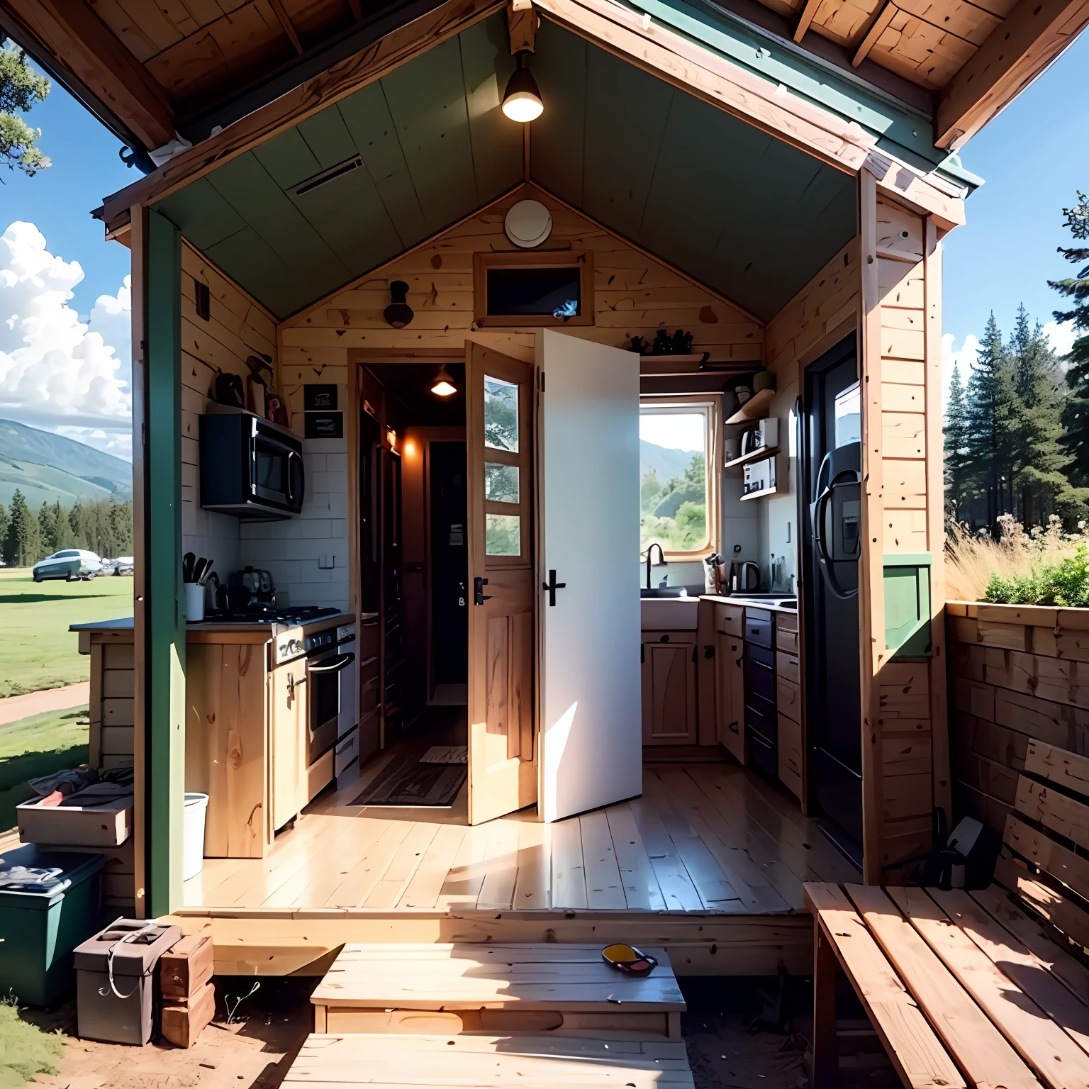 Tiny House: glamping trends, inspiration, insights, guest expectations, stunning scenery, nature --air 16:9 --auto