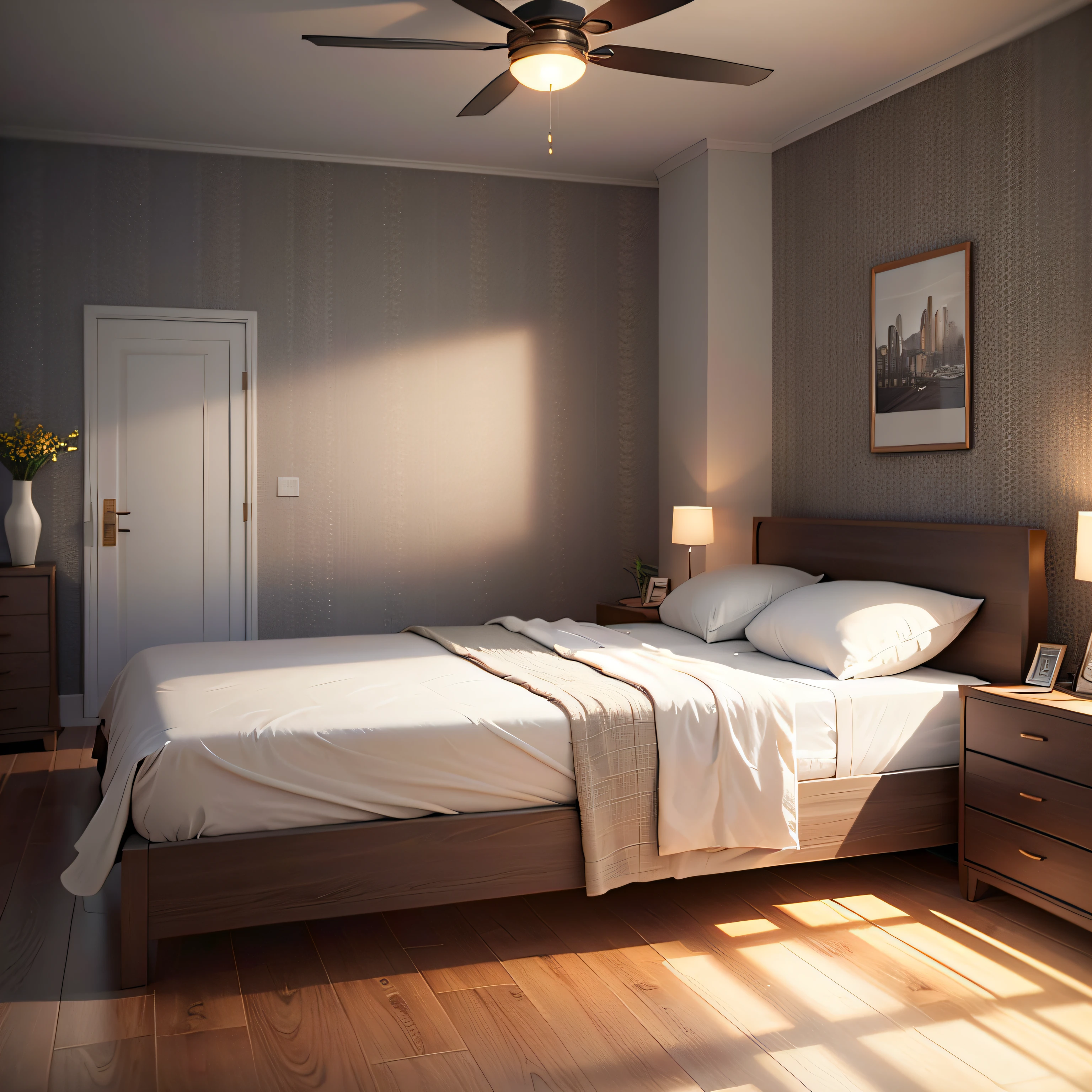 (extremely detailed CG unity 32k wallpaper, masterpiece, best quality, ultra-detailed), minimalistic decoration style, high resolution, bedroom, luxury modern interior design --auto