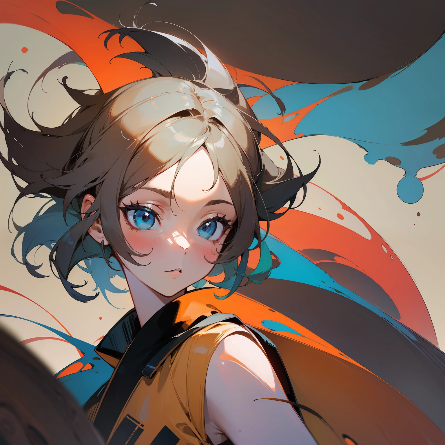 Simple background, brushwork, background without character, oil painting, brush, abstract, anime, cartoon. Simple shapes, no people, just background
