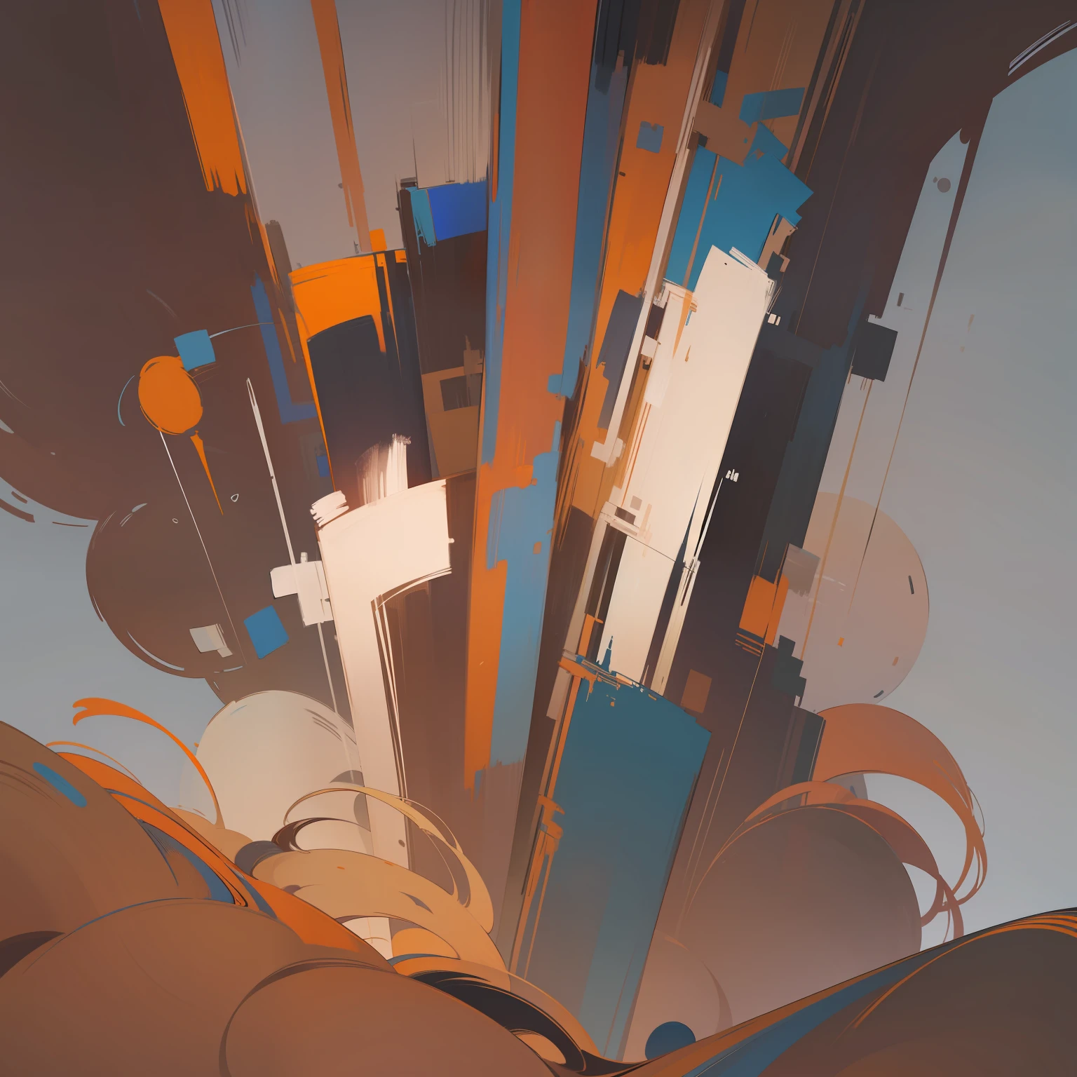 Simple background, brushwork, background without character, oil painting, brush, abstract, anime, cartoon. Simple shapes, no people, just background