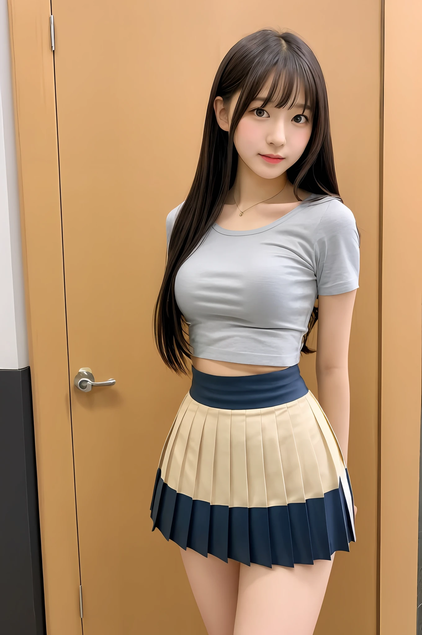 Japan model of high school girl wearing pleated miniskirt, young sensual gravure idol, young cute gravure idol, realistic young gravure idol, realistic sensual gravure idol, young gravure idol, sophisticated gravure idol, Yoshitomo Nara, young skinny gravure idol, beautiful asian girl,
