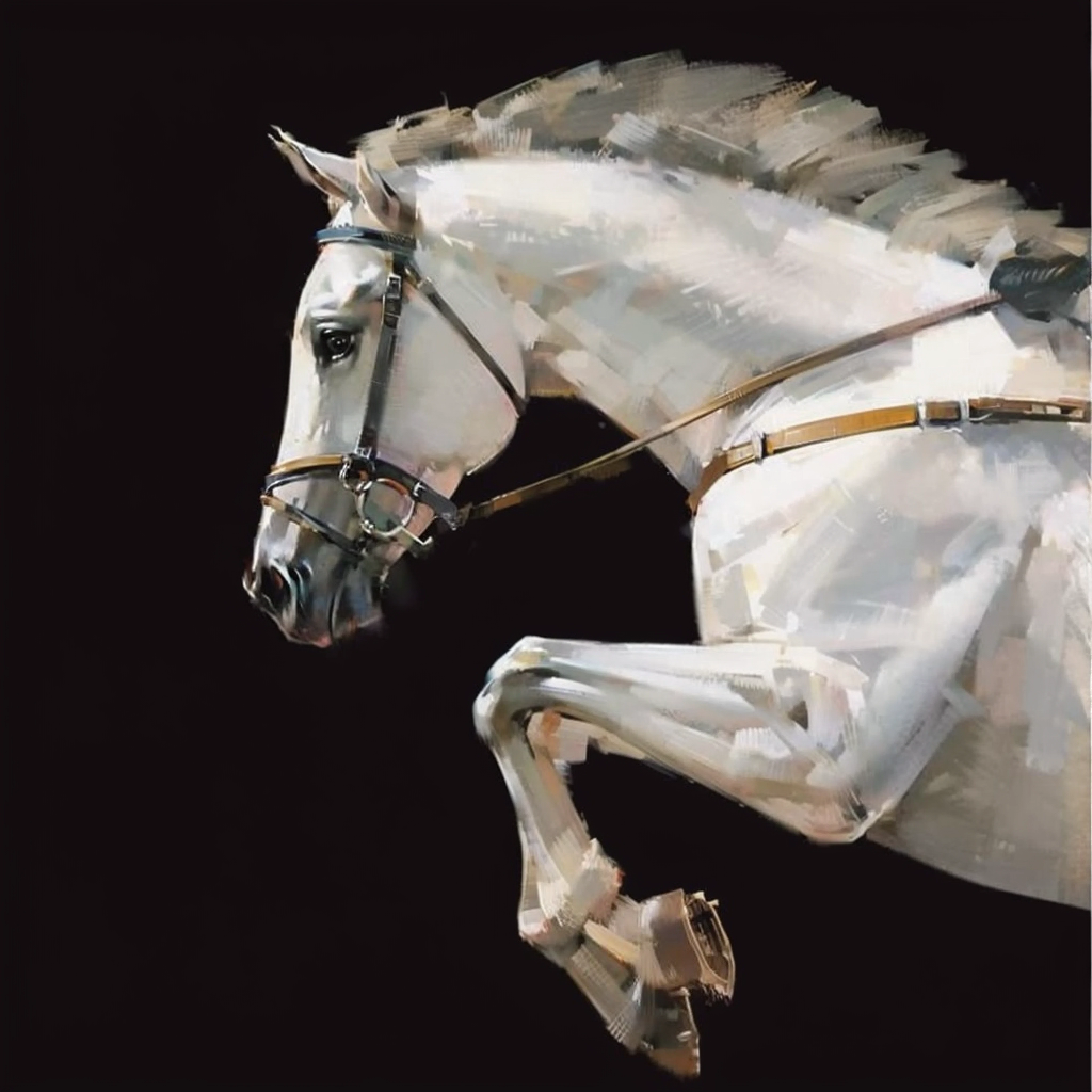 Realistic, best quality, super high resolution, (realism: 1.2), bichu, oil painting, masterpiece, horse,