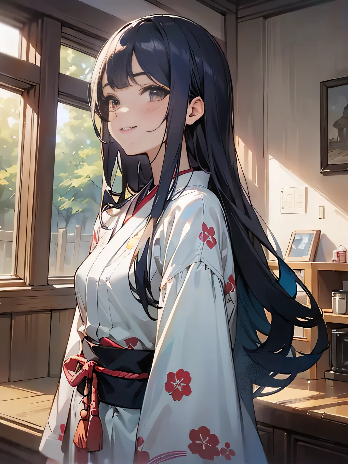 (upper_body:1.7), japanese girl, (casual_girl_clothes:1.3), long_hair, teen, (24_years_old:1.3), light_makeup, small_boobs, white_skin, expression_happy, smiling, asian, idol, cute, (beautiful:1.3), ultra_detailed, (attractive:1.4), best_quality, head_in_frame, background_girl_streaming_gaming_room, fog,