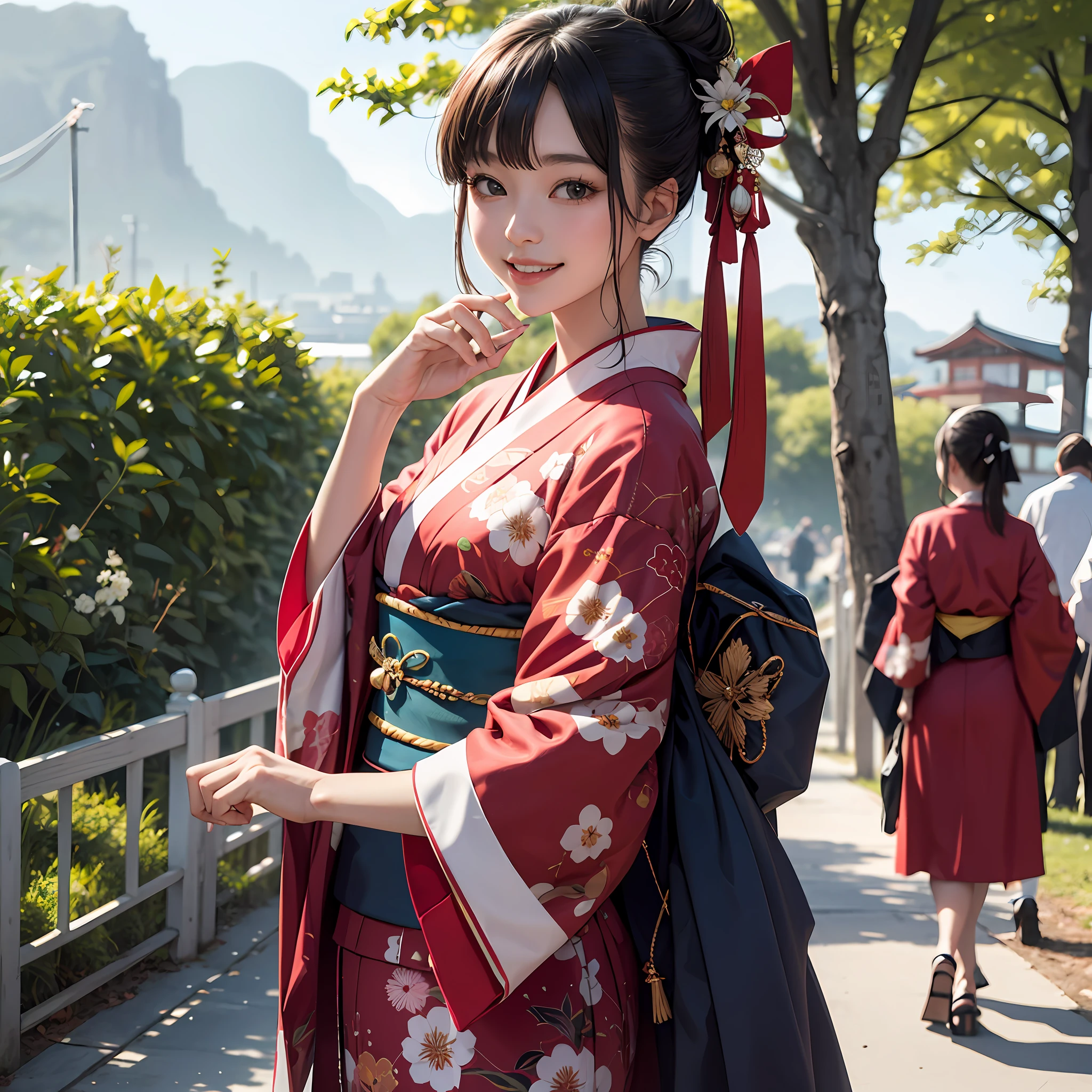 masterpiece, highres, best quality, 1girl solo, kamisato_ayaka, smile, kimono --auto