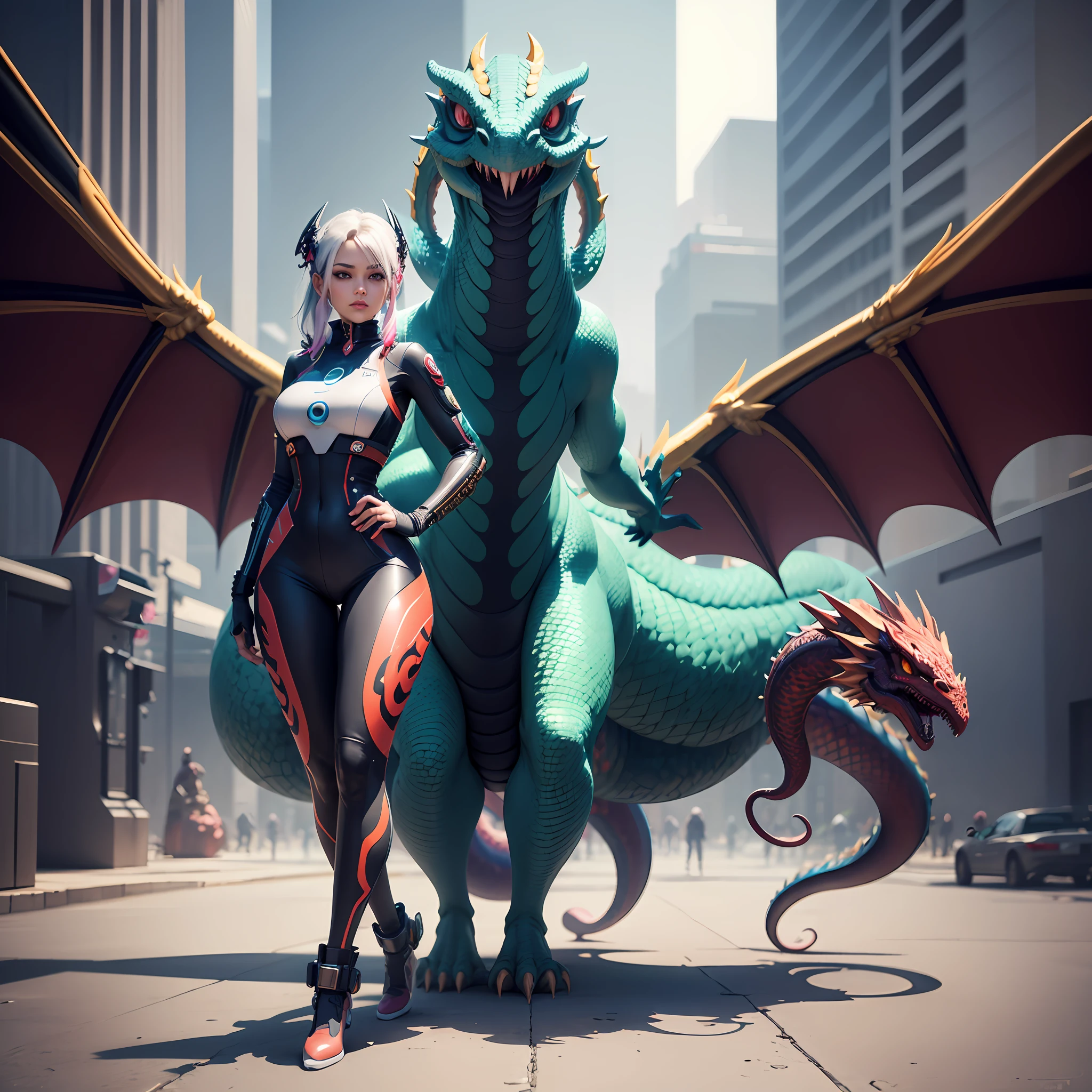 wide fullbody portrait, fullbody space ALIEN hightech cyberpunk anthropomorphic octopus-serpent-dragon-quetzalcoatl GOD, with exquisitely colored full-body feathered wings, Futuristic Mayan-Aztech-SpacePilot outfit, Raytraced Octane Render, Isometric Voxel Fullbody Character --auto