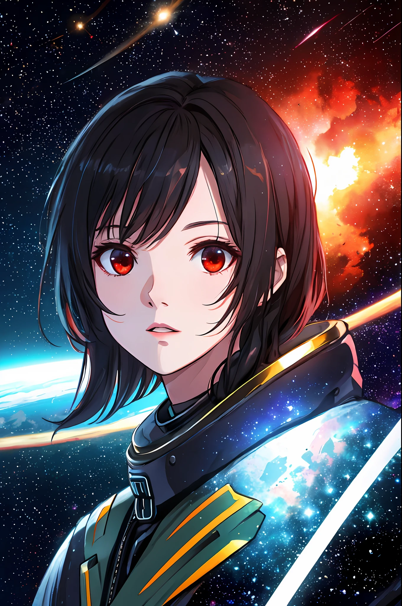 red space cloud, galaxy, cosmos, deep space, surrounded by darkness, distant star, red star, bright star, red space, 8K resolution, ultra detailed,  Fantasy vibe, centered, dreamlike, intricate detail,  Cinematic Lightning, Unreal Engine, Realistic, Photorealistic, Hyper-detailed, insane details, Super-Resolution, Megapixel, FKAA, TXAA, RTX, SSAO, Post Processing