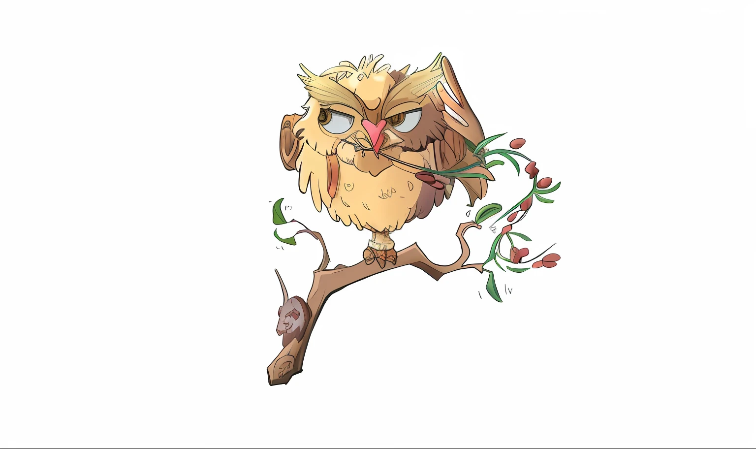 Q version owl HD hand drawn