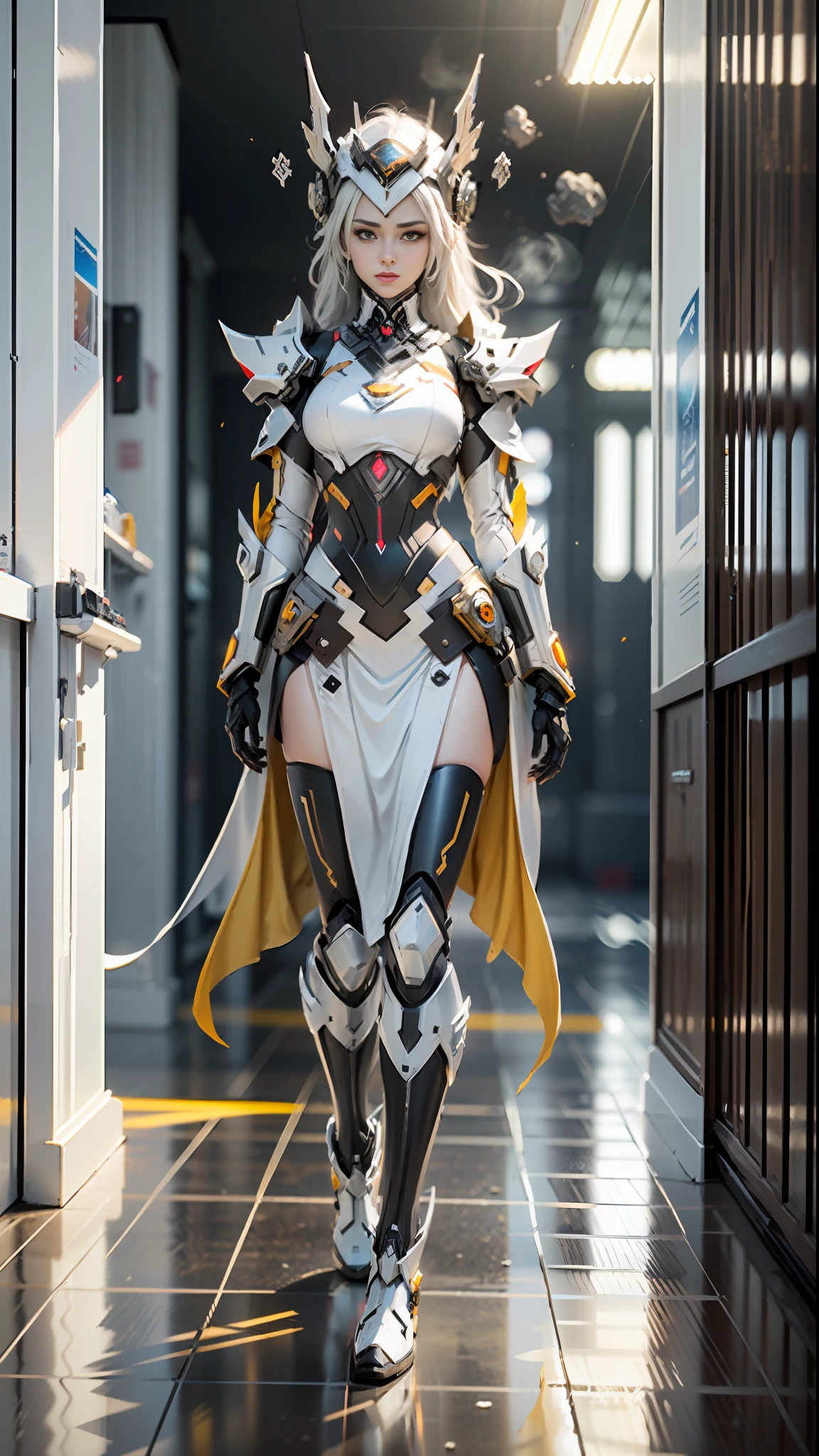 ((Best quality)), ((masterpiece)), (highly detailed:1.3), 3D,Shitu-mecha, beautiful cyberpunk women with her mecha in the ruins of city from a forgoten war, ancient technology,HDR (High Dynamic Range),Ray Tracing,NVIDIA RTX,Super-Resolution,Unreal 5,Subsurface scattering,PBR Texturing,Post-processing,Anisotropic Filtering,Depth-of-field,Maximum clarity and sharpness,Multi-layered textures,Albedo and Specular maps,Surface shading,Accurate simulation of light-material interaction,Perfect proportions,Octane Render,Two-tone lighting,Low ISO,White balance,Rule of thirds,Wide aperature,8K RAW,Efficient Sub-Pixel,sub-pixel convolution,luminescent particles,light scattering,Tyndall effect
