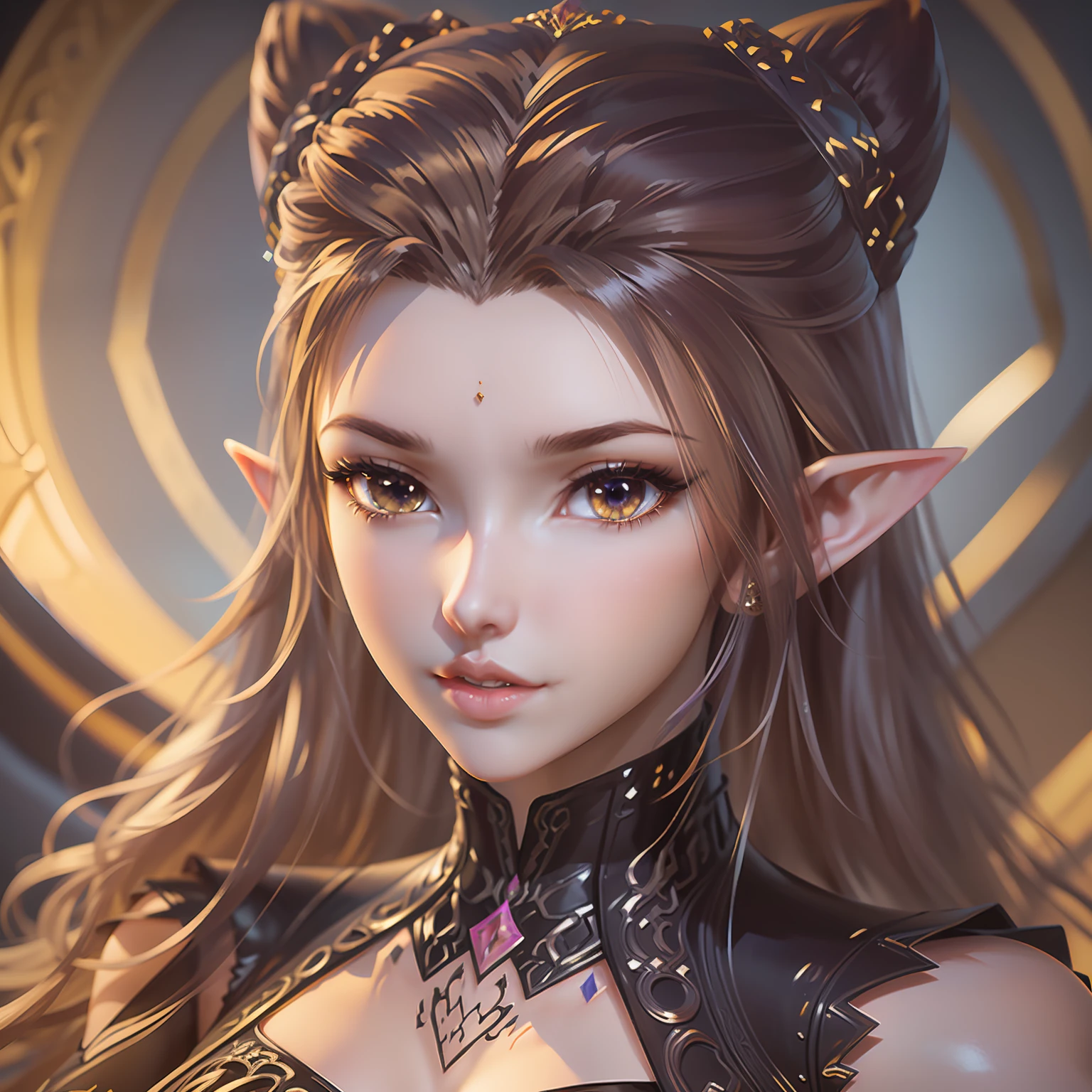 Golden Yellow, 3d Rendered Character Art 8K, Beautiful Fantasy Queen, 8k High Quality Detailed Art, Beautiful and Elegant Elf Queen, Realistic Anime Girl Rendering, (((Beautiful Fantasy Queen)), Smooth Anime CG Art, Beautiful Elf Princess, 3d Anime Realistic, 8K Portrait Rendering