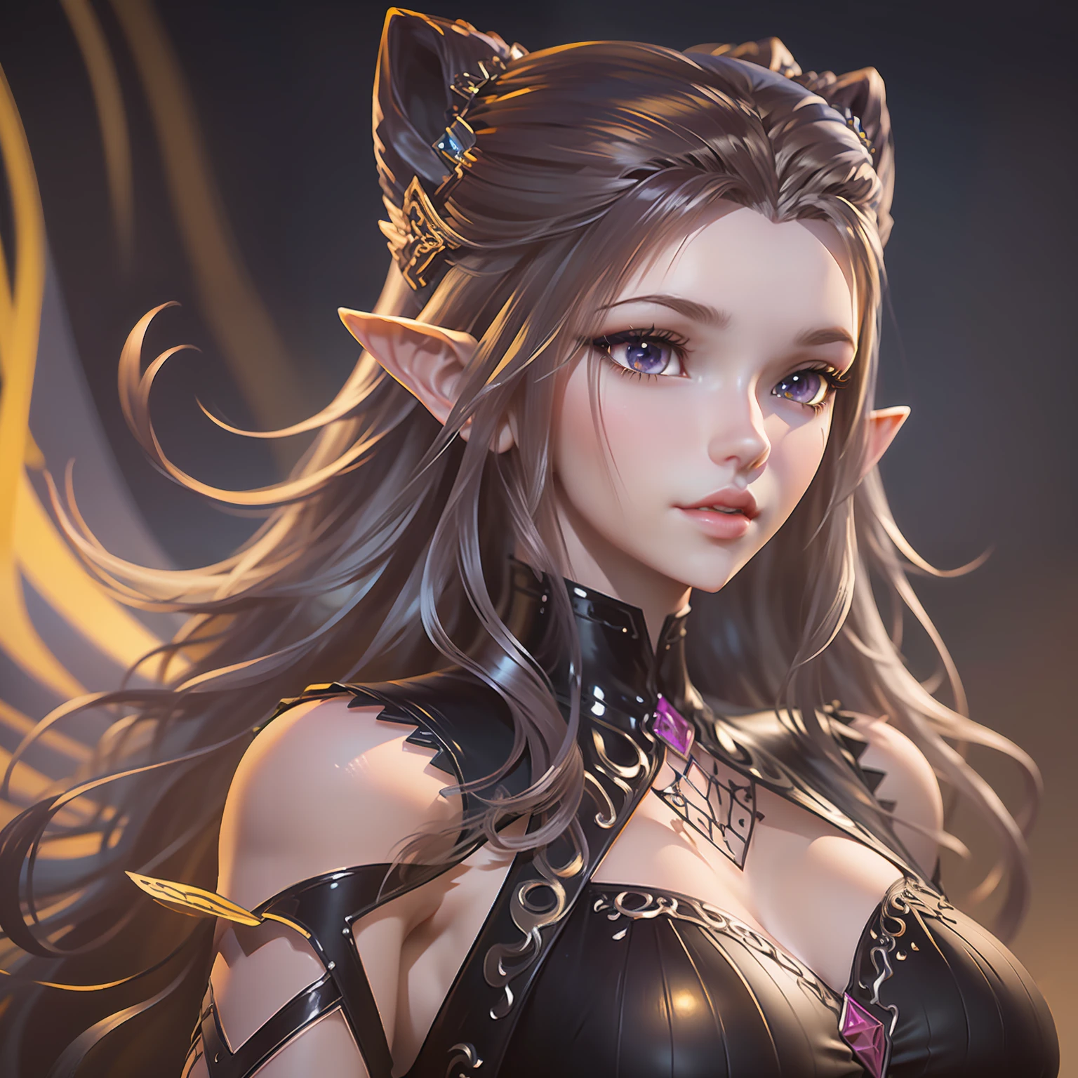 Golden Yellow, 3d Rendered Character Art 8K, Beautiful Fantasy Queen, 8k High Quality Detailed Art, Beautiful and Elegant Elf Queen, Realistic Anime Girl Rendering, (((Beautiful Fantasy Queen)), Smooth Anime CG Art, Beautiful Elf Princess, 3d Anime Realistic, 8K Portrait Rendering