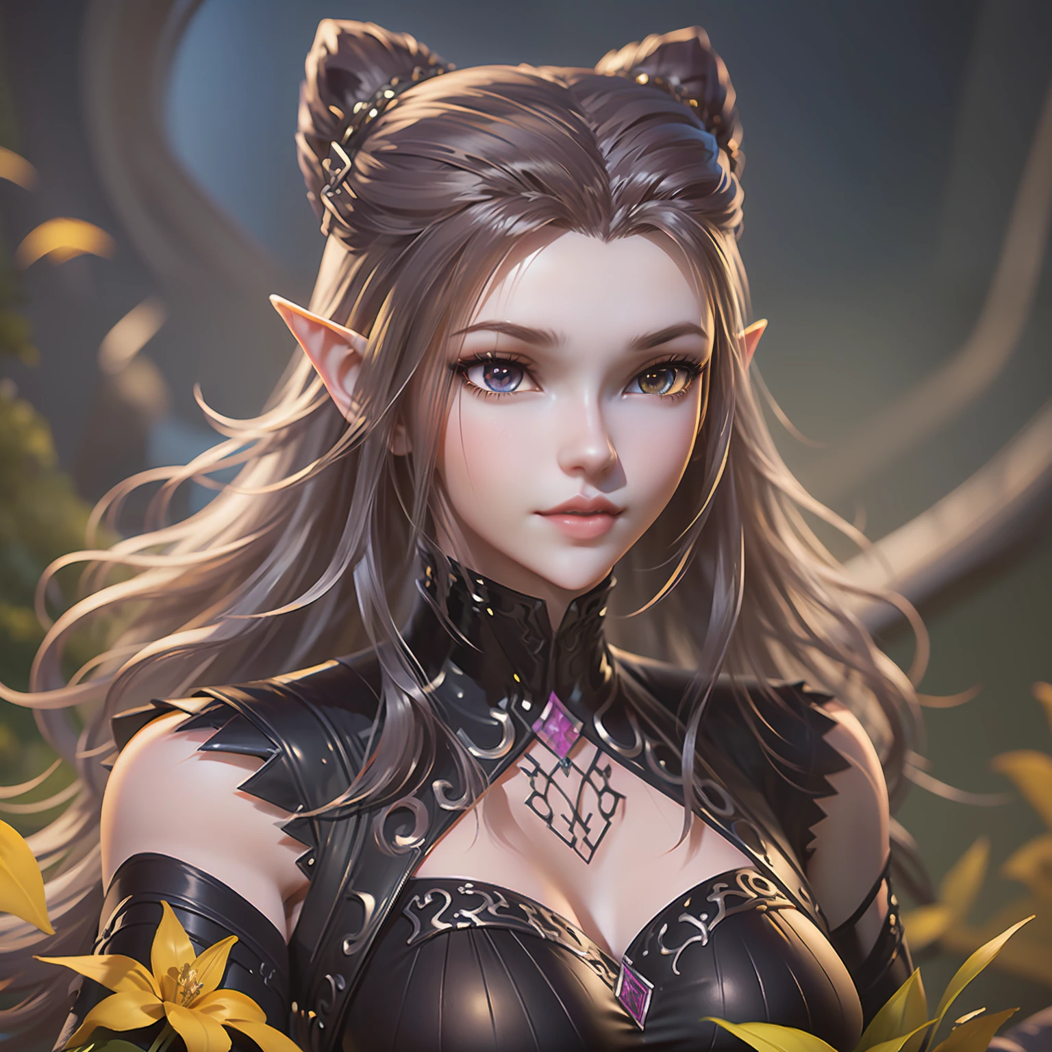Golden Yellow, 3d Rendered Character Art 8K, Beautiful Fantasy Queen, 8k High Quality Detailed Art, Beautiful and Elegant Elf Queen, Realistic Anime Girl Rendering, (((Beautiful Fantasy Queen)), Smooth Anime CG Art, Beautiful Elf Princess, 3d Anime Realistic, 8K Portrait Rendering