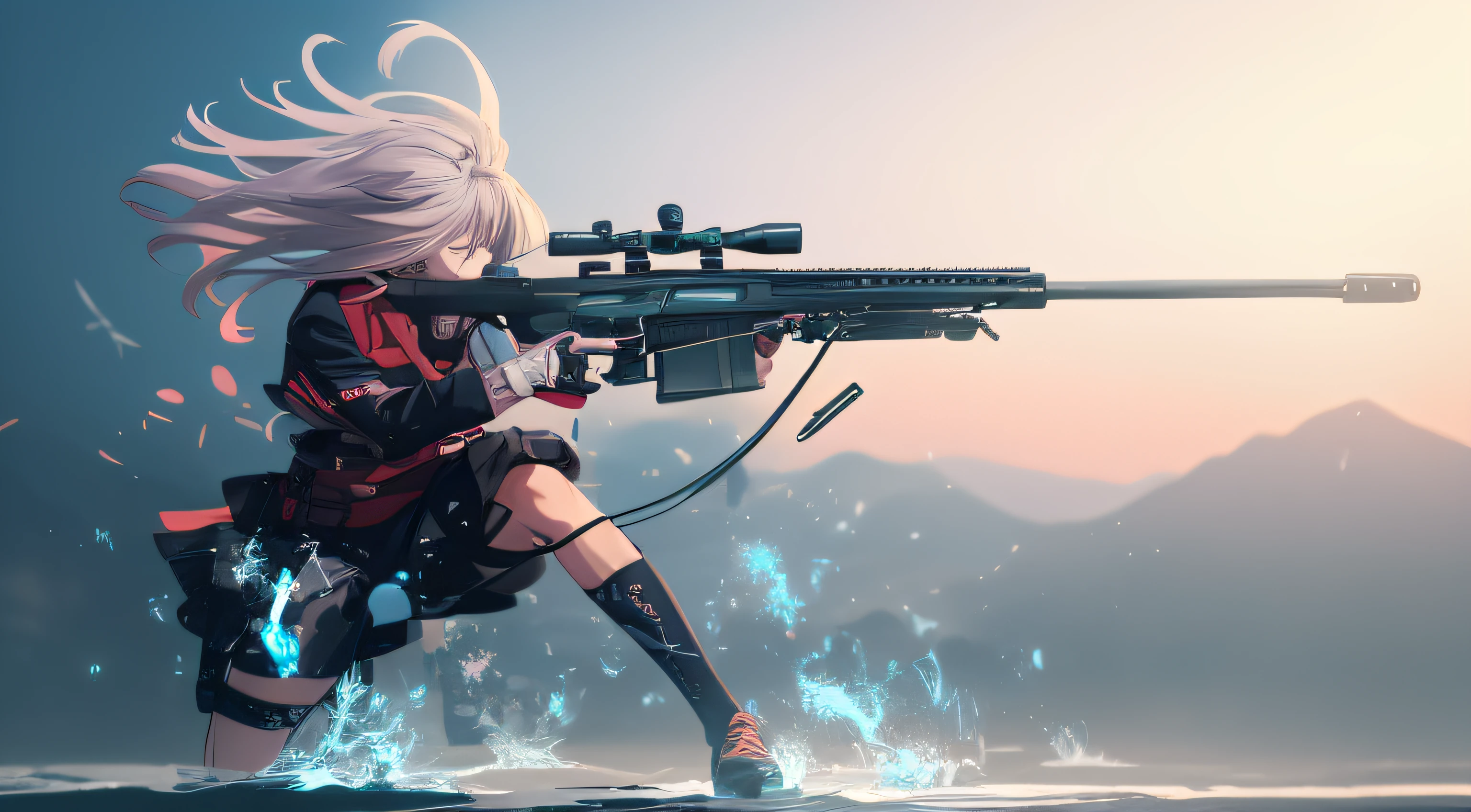 Woman with rifle in hand running in water, black lights swirling around characters, 4K anime wallpapers, anime wallpapers 4K, anime wallpapers 4K, 4K manga wallpapers, anime art wallpapers 4K, anime art wallpapers 8K, anime style 4K, ultra HD anime wallpapers, anime machine gun fire, best anime 4K Konachan wallpapers --auto --s2