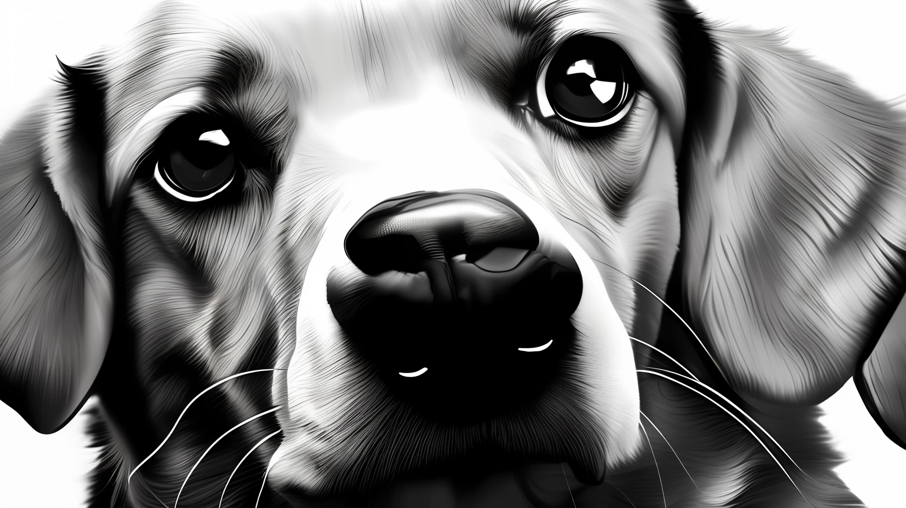 Nose Touch: Use a brush to show the dog's nose touching an object.
Nose Sniffing: Depicts a curious expression of a dog exploring the world around it with its nose.
Nose color: Pay attention to the color and details of the dog's nose to enhance cuteness with bright colors.
Wet nose: portrays the water droplets or wet texture on the dog's nose, so that the viewer can feel the vividness of the dog.
Cute eyes: Dog eyes are usually very cute, drawing the brightness and vividness of the dog's eyes.
Hair details: Draw details of dog hair, especially short hairs around the nose, to add realism.
Affectionate Gaze: Draw the eyes of dogs staring at their owners, showing their loyalty and cuteness to humans.
Nose up: Depicts the action of dogs lifting their nose, demonstrating their curiosity about their surroundings.
Close nose: Draw a scene of a dog with its nose close to a person or other animal, emphasizing their friendly and close characteristics.
Dog nose art: Try to transform the dog's nose into unique artistic elements in creative ways to show its unique beauty. --auto