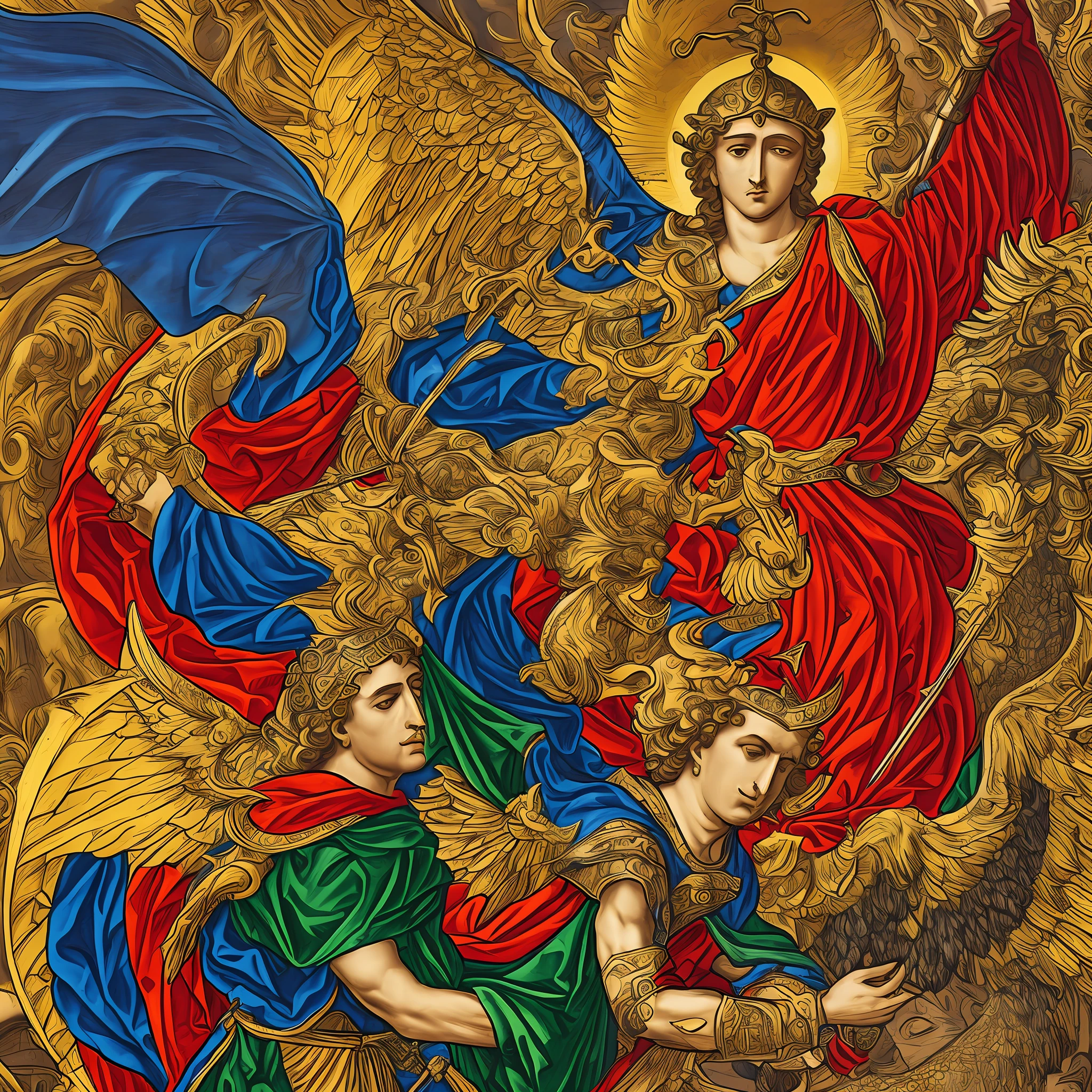 St. Michael the archangel defeating the red dragon --auto