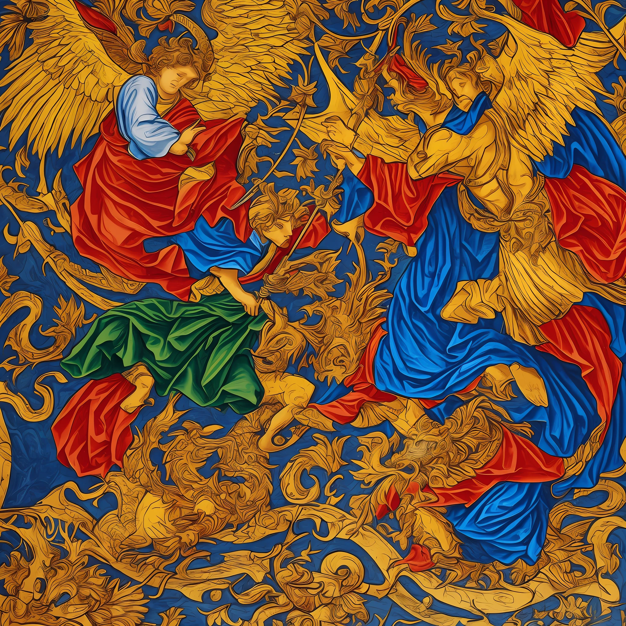 St. Michael the archangel defeating the red dragon --auto