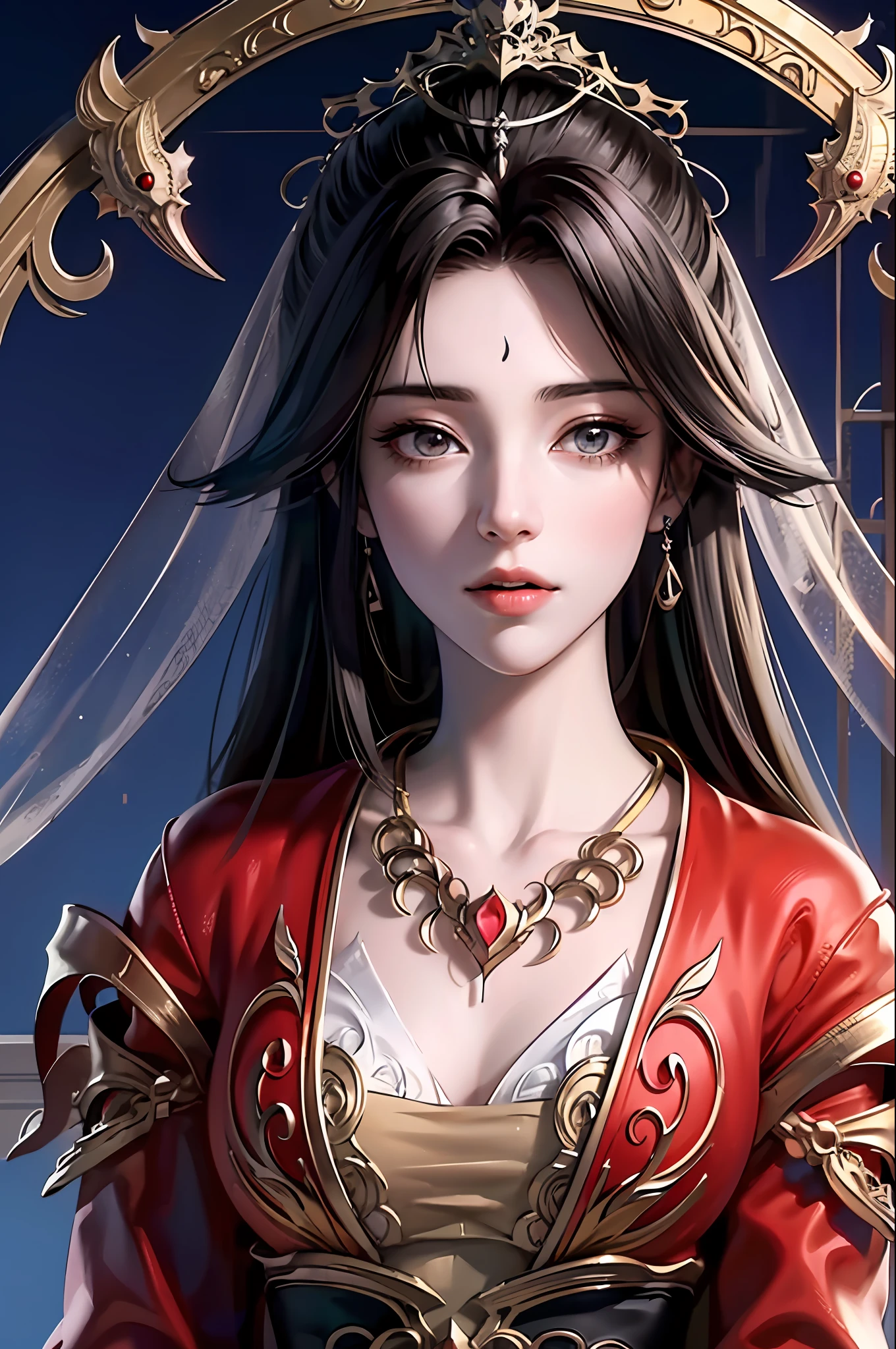 (masterpiece, top quality, best quality, official art, beautiful and aesthetic:1.2), (1girl), extreme detailed,colorful,highest detailed, official art, unity 8k wallpaper, ultra detailed, beautiful and aesthetic, beautiful, masterpiece, best quality, (zentangle, mandala, tangle, entangle) , yuechan_wedding_lothes