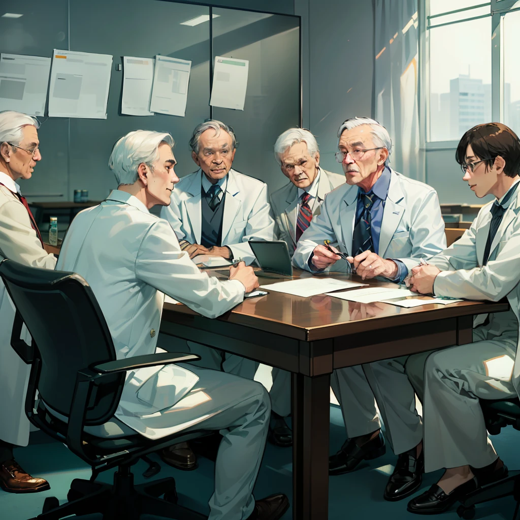 (Many old men in white coats 1.4)
(Meeting in a conference room 1.5)
(Bunch of files on the table 1.4)
