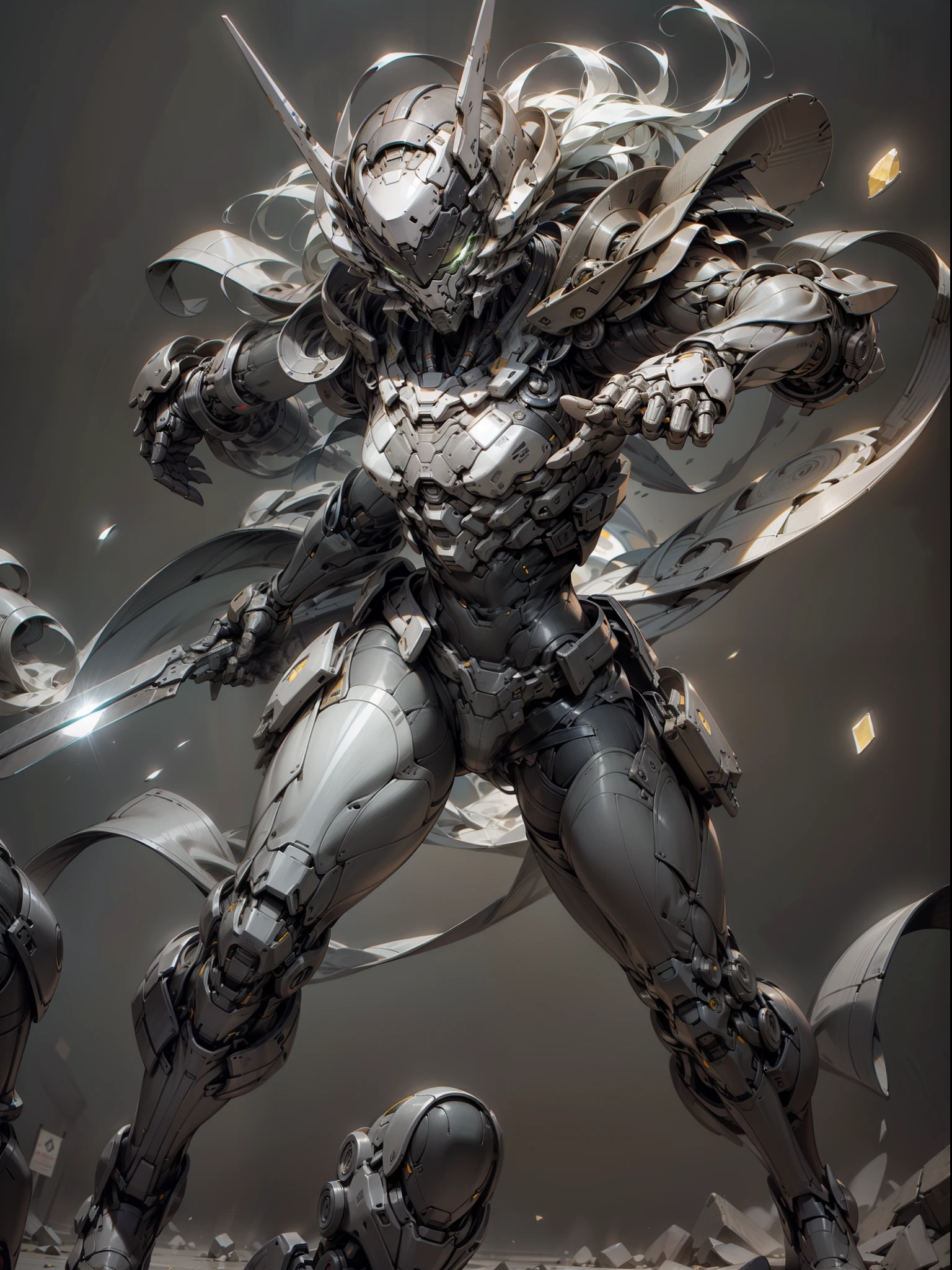 Male ghost hunter wielding long knife, super cool ghost killer, whip, black mechanical armor, playing with lightning, super detail, IP by pop mart, edge light, avatar, octane rendering, blender, full body, clean black background, 3d, c4d, best quality, very detailed, ancient technology, HDR (high dynamic range), ray tracing, nvidia rtx, super resolution, unreal 5, subsurface scattering, PBR texture, post-processing, anisotropic filtering, depth of field, Maximum sharpness and acutance, multi-layer textures, albedo and specular maps, surface shading, accurate simulation of light-material interactions, perfect proportions, octane rendering, duotone lighting, low ISO, white balance, rule of thirds, wide aperture, 8K RAW, high efficiency sub-pixels, subpixel convolution, luminous particles, light scattering, Tyndall effect
