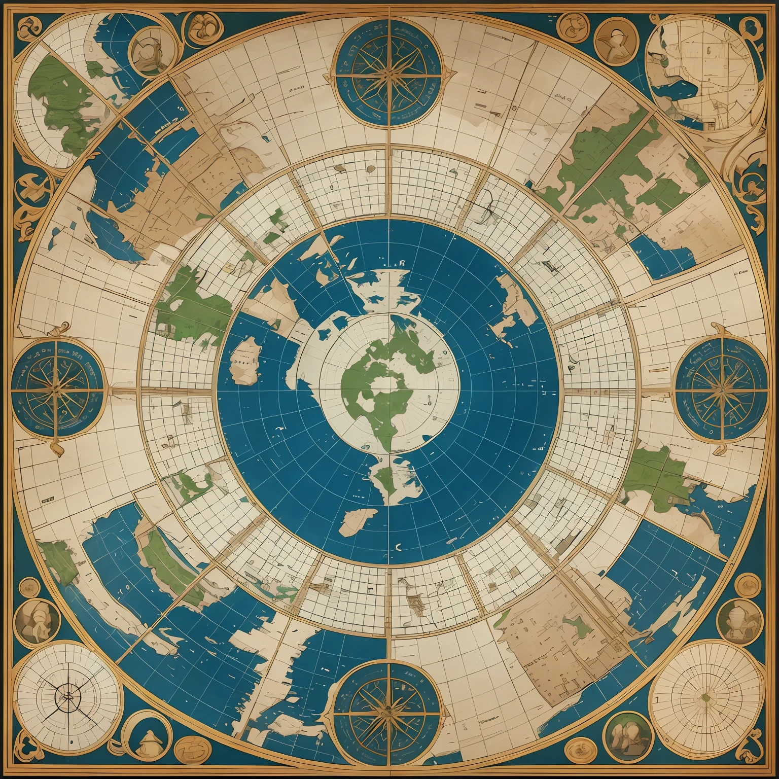 Flat, ancient map --auto