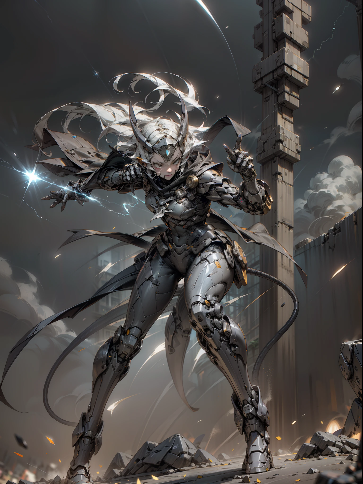 Demon Slayer surrounded by lightning, male, super cool demon killer, swords scattered aside, palm lightning, wearing black mechanical armor, playing with lightning, super detail, IP by pop mart, edge light, avatar, octane rendering, blender, full body, clean black background, 3d, c4d, best quality, very detailed, ancient technology, HDR (high dynamic range), ray tracing, nvidia rtx, super resolution, unreal 5, subsurface scattering, PBR texture, post-processing, Anisotropic Filtering, Depth of Field, Maximum Sharpness and Acutance, Multi-layer Textures, Albedo and Highlight Maps, Surface Shading, Accurate Simulation of Light-Material Interactions, Perfect Proportions, Octane Rendering, Duotone Illumination, Low ISO, White Balance, Rule of Thirds, Wide Aperture, 8K RAW, High Efficiency Subpixels, Subpixel Convolution, Luminescent Particles, Light Scattering, Tyndall Effect