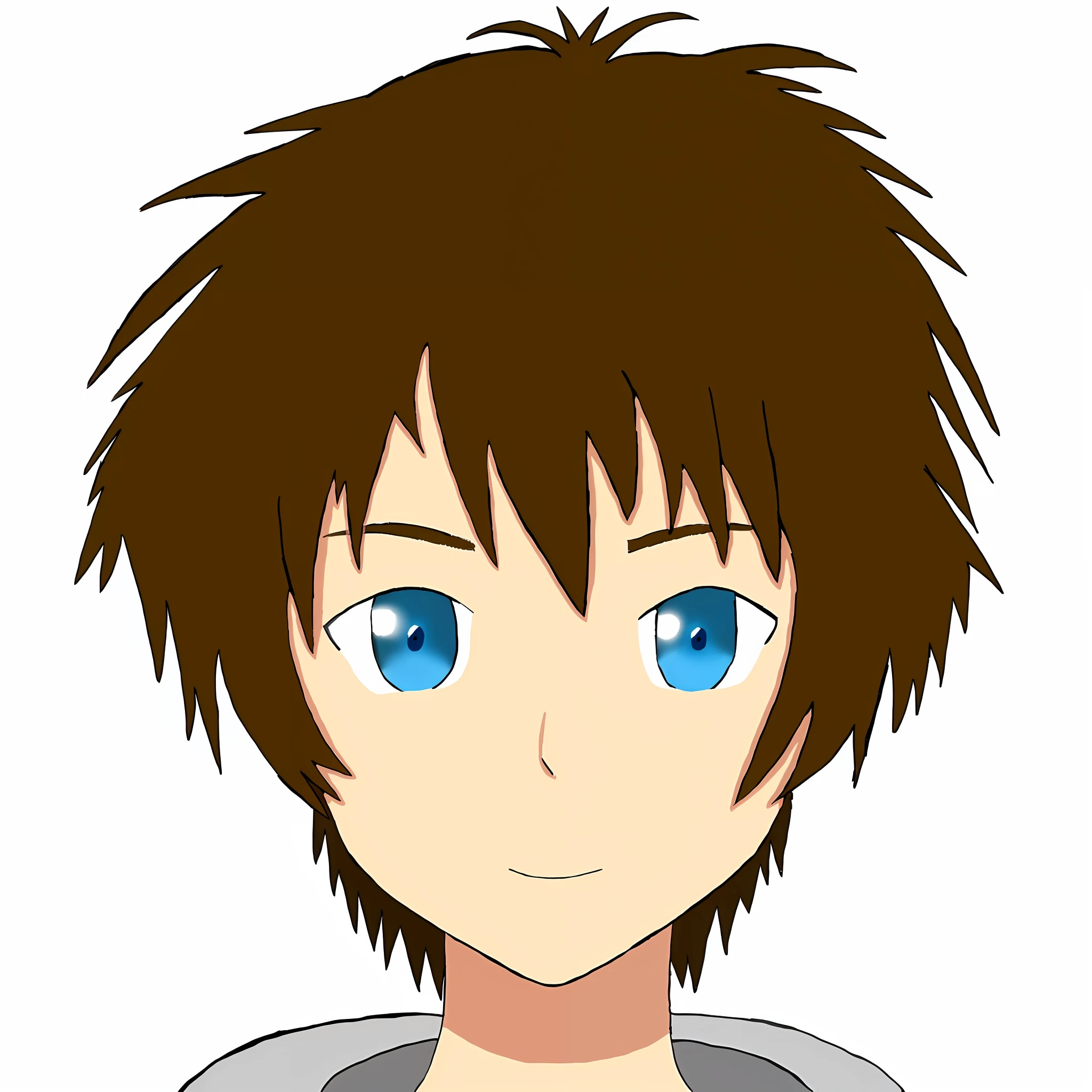 anime boy with blue eyes and brown hair, young anime man, anime style character, anime boy, male anime character, detailed anime soft face, male anime style, anime character, as an anime character, inspired by Un'ichi Hiratsuka, in an anime style, vector shaded anime, inspired by Yuki Ogura, anime stylized