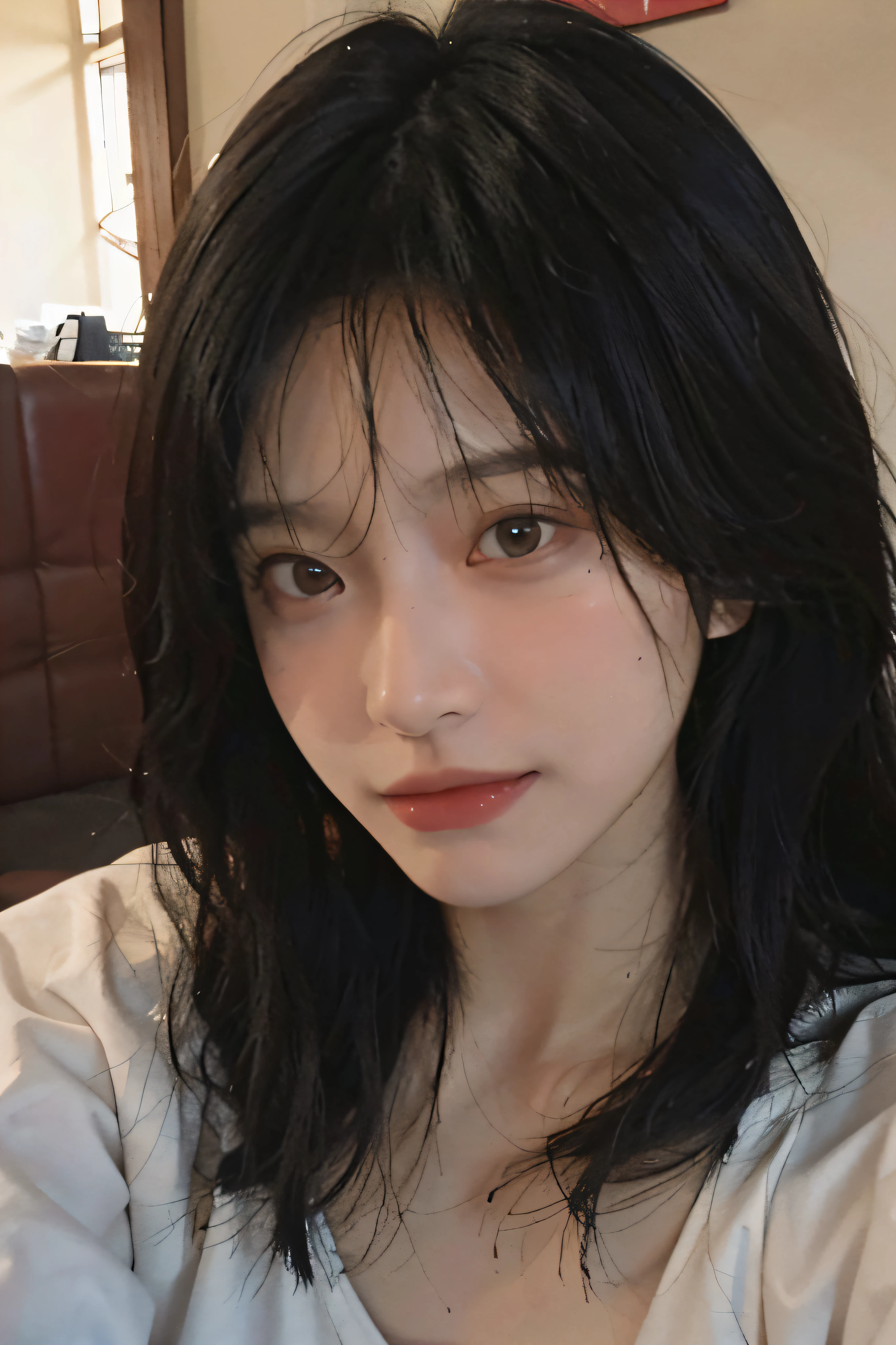 8K,best quarity,Meisterwerk,super high res,(photorealistic:1.4),Raw photo,(True skin texture:1.3),(filmgrain:1.3),(selfie angle),1个女孩,Beautiful eye and face details,Meisterwerk,the best quality t,Close up of a,UPPER BODY,Naturally moving,realistically,super high res