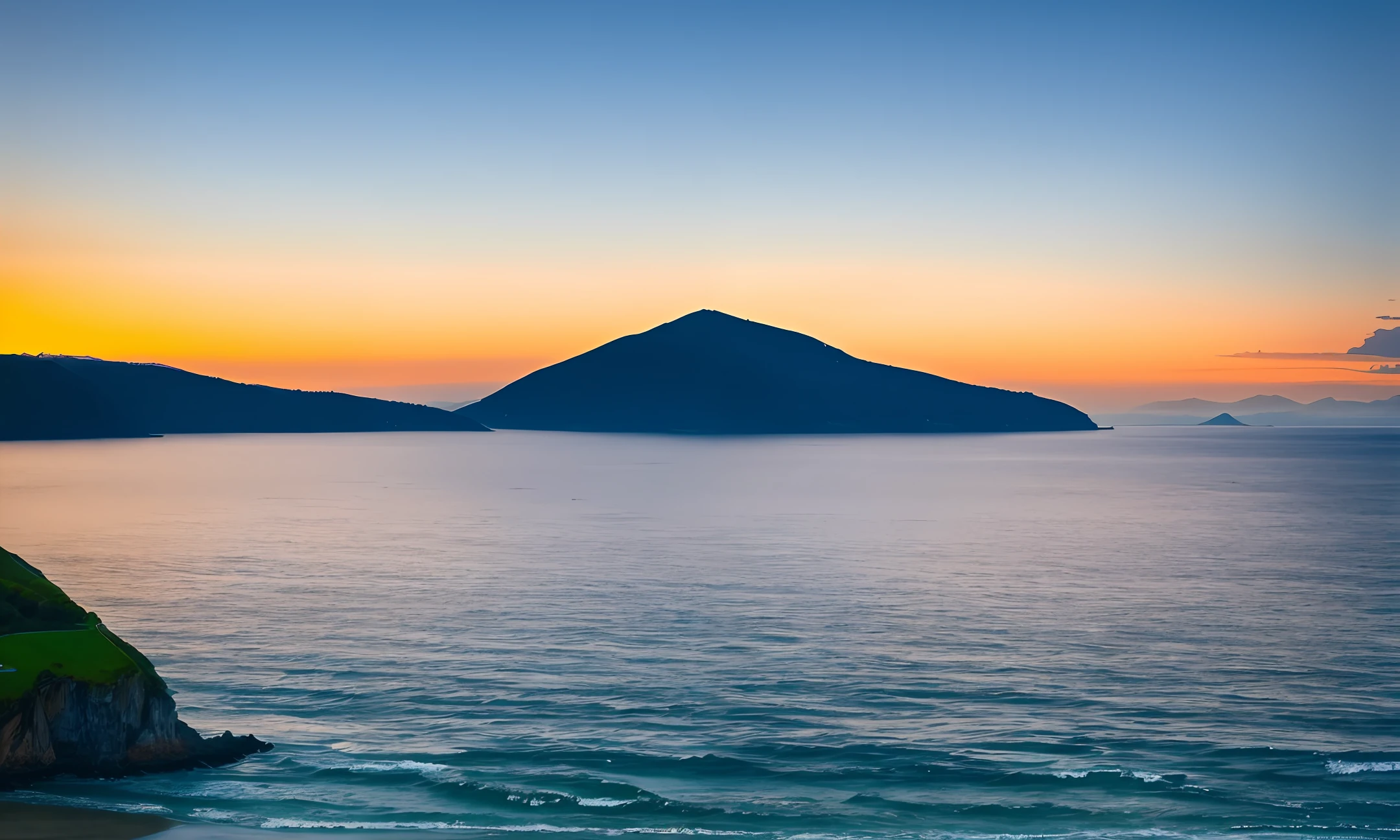 Beautiful landscape of mountains and ocean