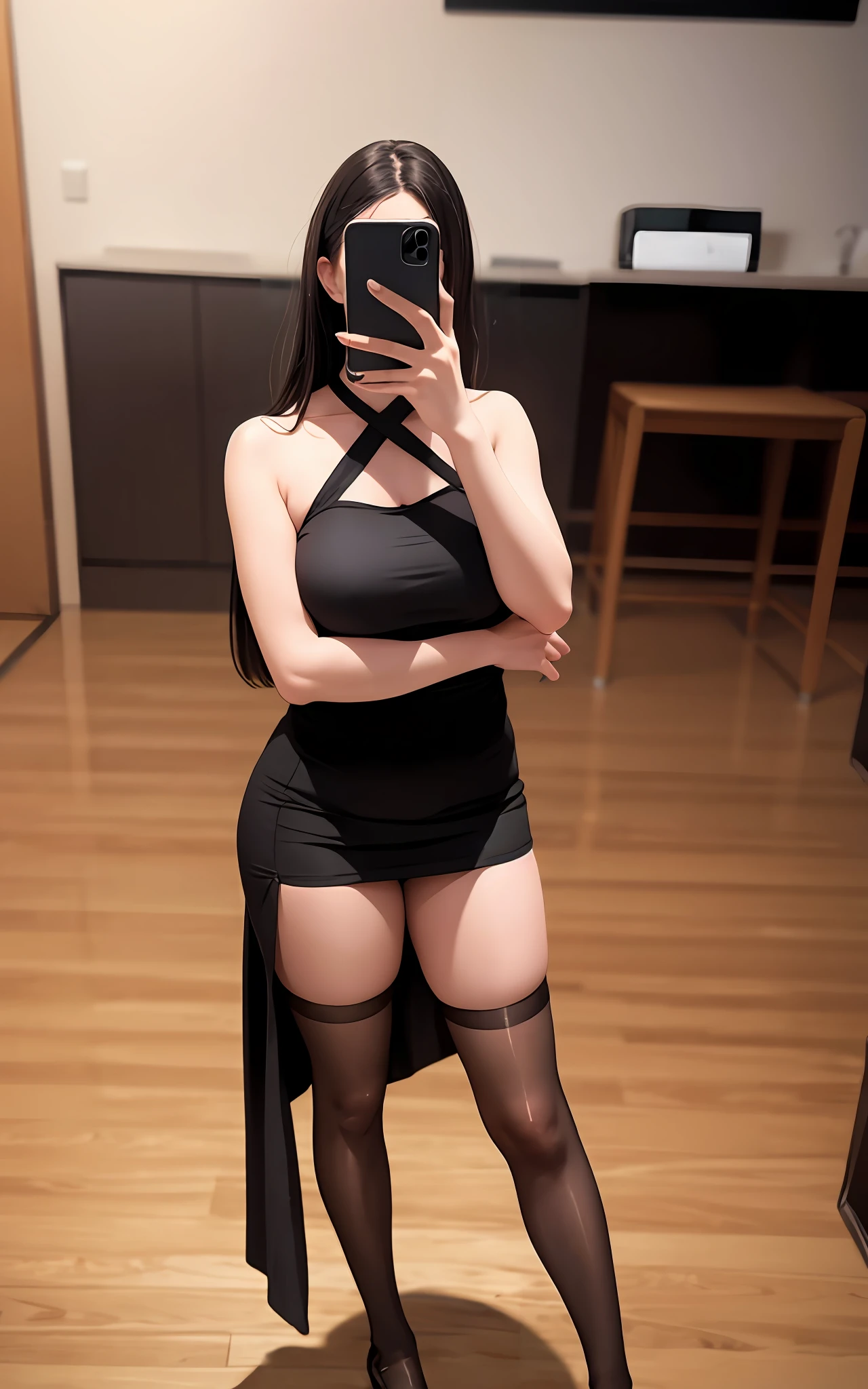 (RAW photo, best quality), (realistic, photo-realistic:1.4),
masterpiece, extremely delicate and beautiful,Amazing, finely detail, extremely detailed CG unity 8k wallpaper, huge filesize, ultra-detailed, highres, absurdres, soft light,rim light, vibrant details,
((perfect hand:1.2)), 
Take a selfie with phone in one hand and cover face,
1girl,full body,
[standing|on chair|sitting|butterfly sitting],
[stockings|pantyhose],
iphone, selfie, pose,small hand,
p_m_s,