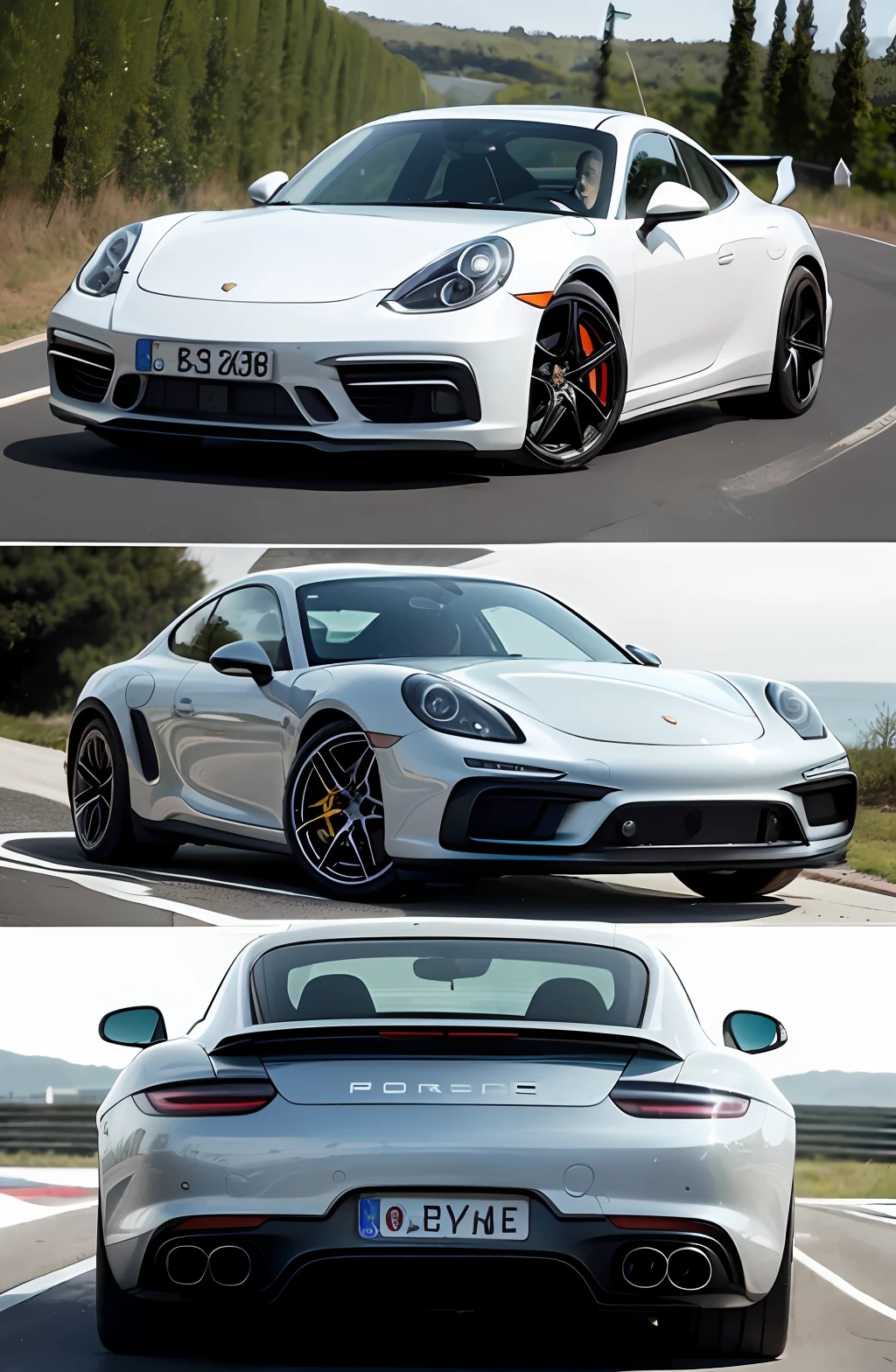 Futuristic car, hot road, porsche based, glass bonnet,