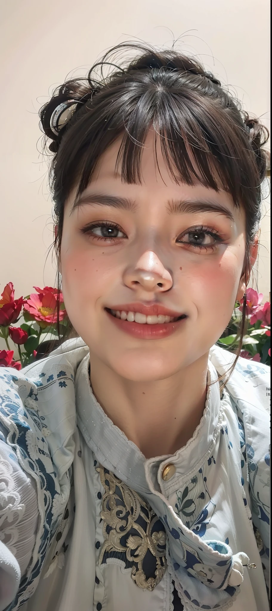 @Thanh Liên 🐸:8K, Best Quality, Masterpiece, Ultra High Resolution, (Realism: 1.4), Original Photo, (Realistic Skin Texture: 1.3), (Film Grain: 1.3), (Selfie Angle)@Thanh Liên 🐸:1 Girl, Beautiful Eyes and Face Details, Masterpiece, Best Quality, Close-up, Upper Body, Looking at the Viewer