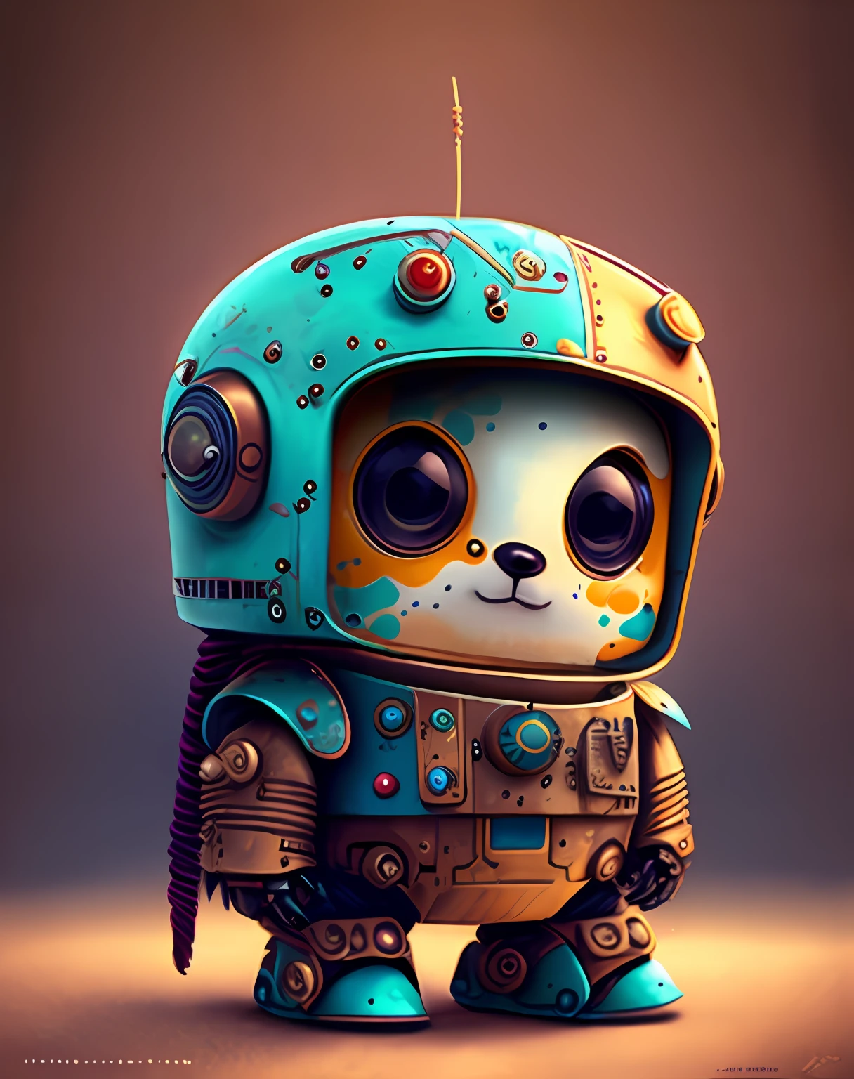 Adorable robot, in  mandalorian style