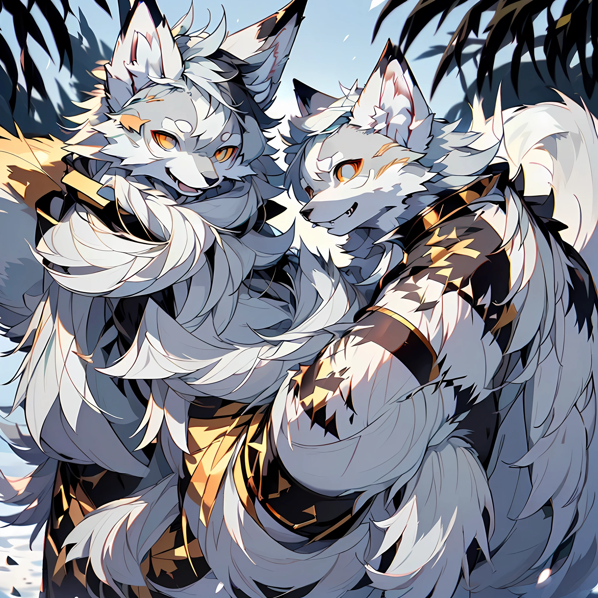 (Best Quality), (Masterpiece), ((Single)), (Ultra Detailed), (Furry), (Furry, (Male Arctic Wolf: 1.5), (Gray Skin: 1.3), (Fluffy Tail: 1.2), (Golden Eyes), (Arctic Wolf's Paws), (Gray Ears), , Sharp Focus, (Furry Feeling of Animal Ears)