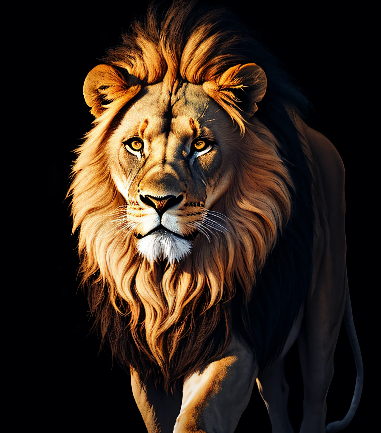 Lion portrait in profile